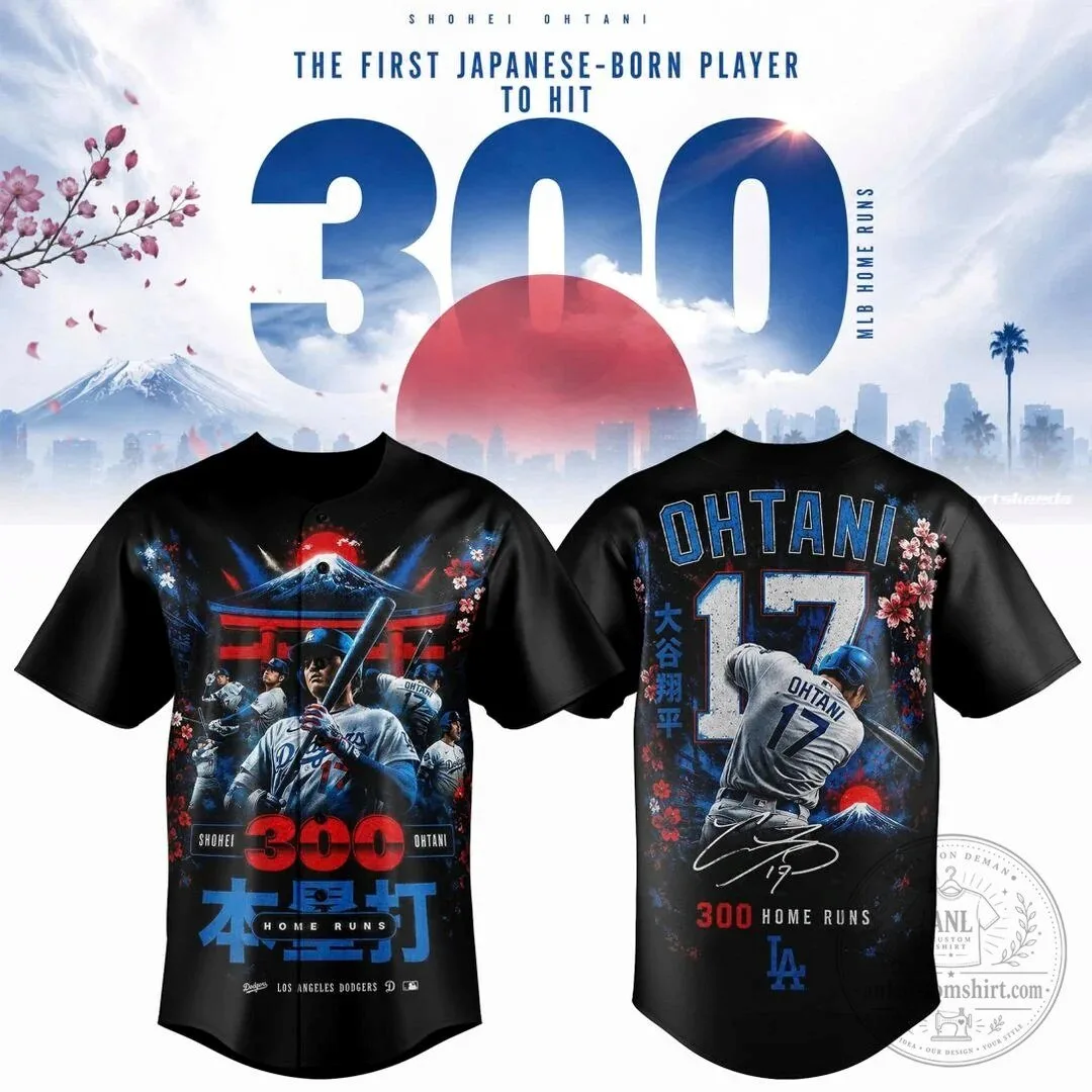 Shohei Ohtani 300 Home Runs Dodgers Baseball Jersey