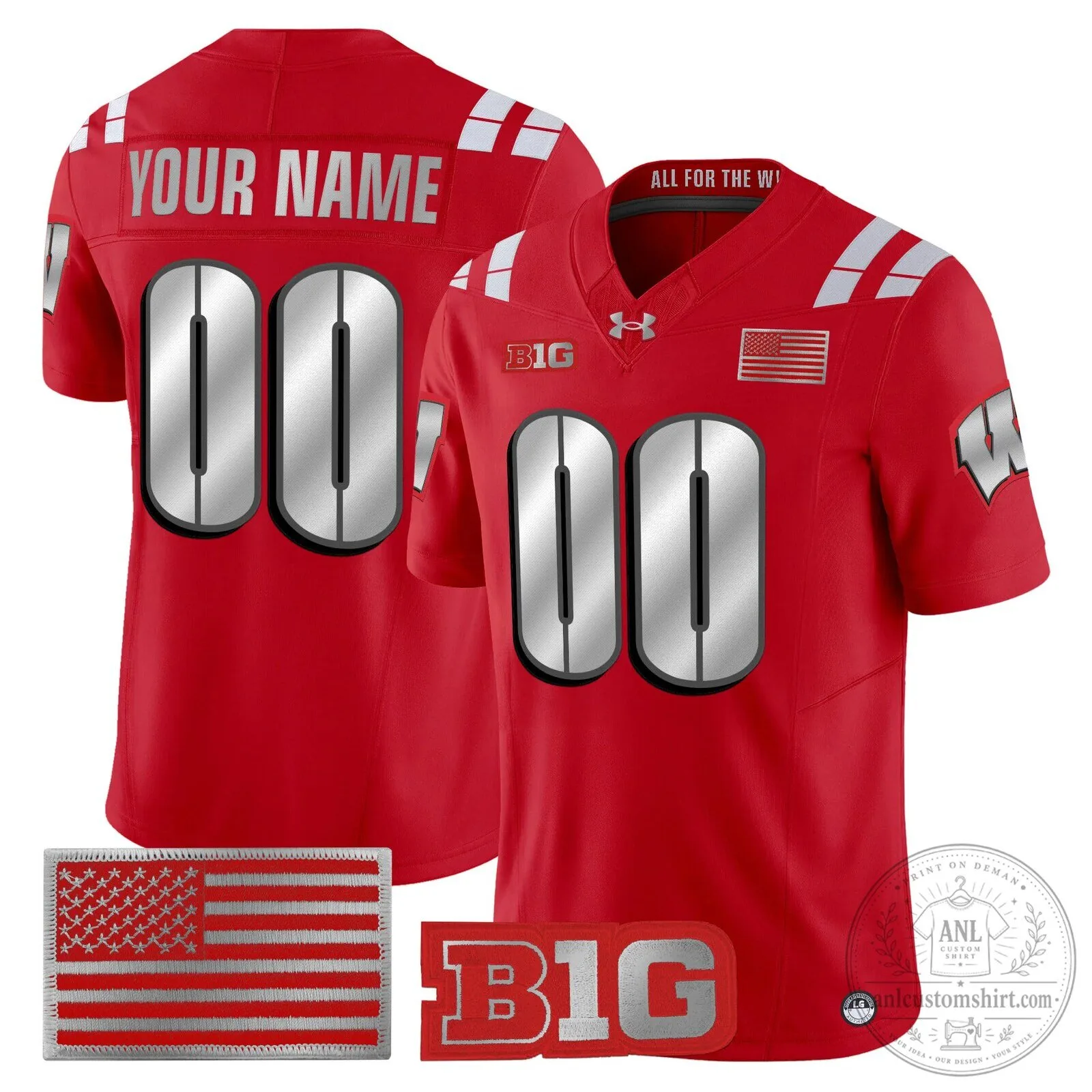 Wisconsin Badgers 2026 Lambeau Field Custom Football Jersey