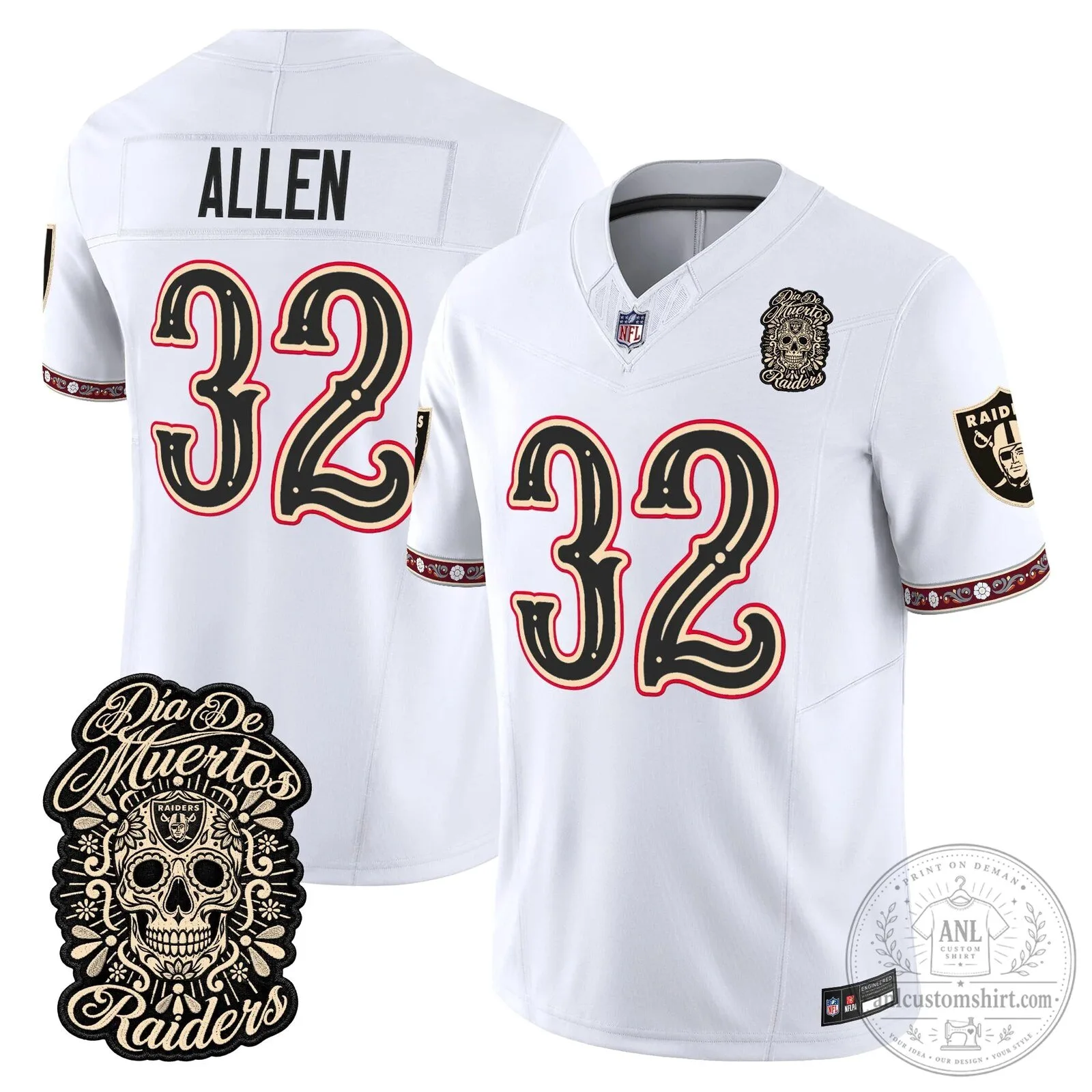 Las Vegas Raiders Dia de los Muertos Mendoza Number 15 Football Jersey 66 Las Vegas Raiders Dia de los Muertos Mendoza Number 15 Football Jersey