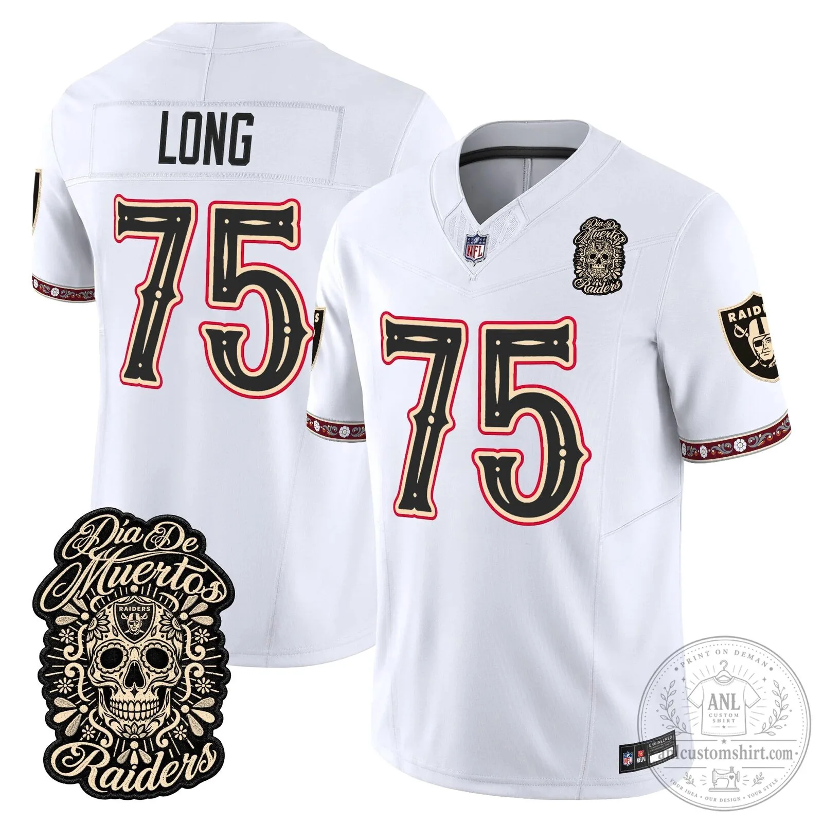 Las Vegas Raiders Dia de los Muertos Mendoza Number 15 Football Jersey 67 Las Vegas Raiders Dia de los Muertos Mendoza Number 15 Football Jersey