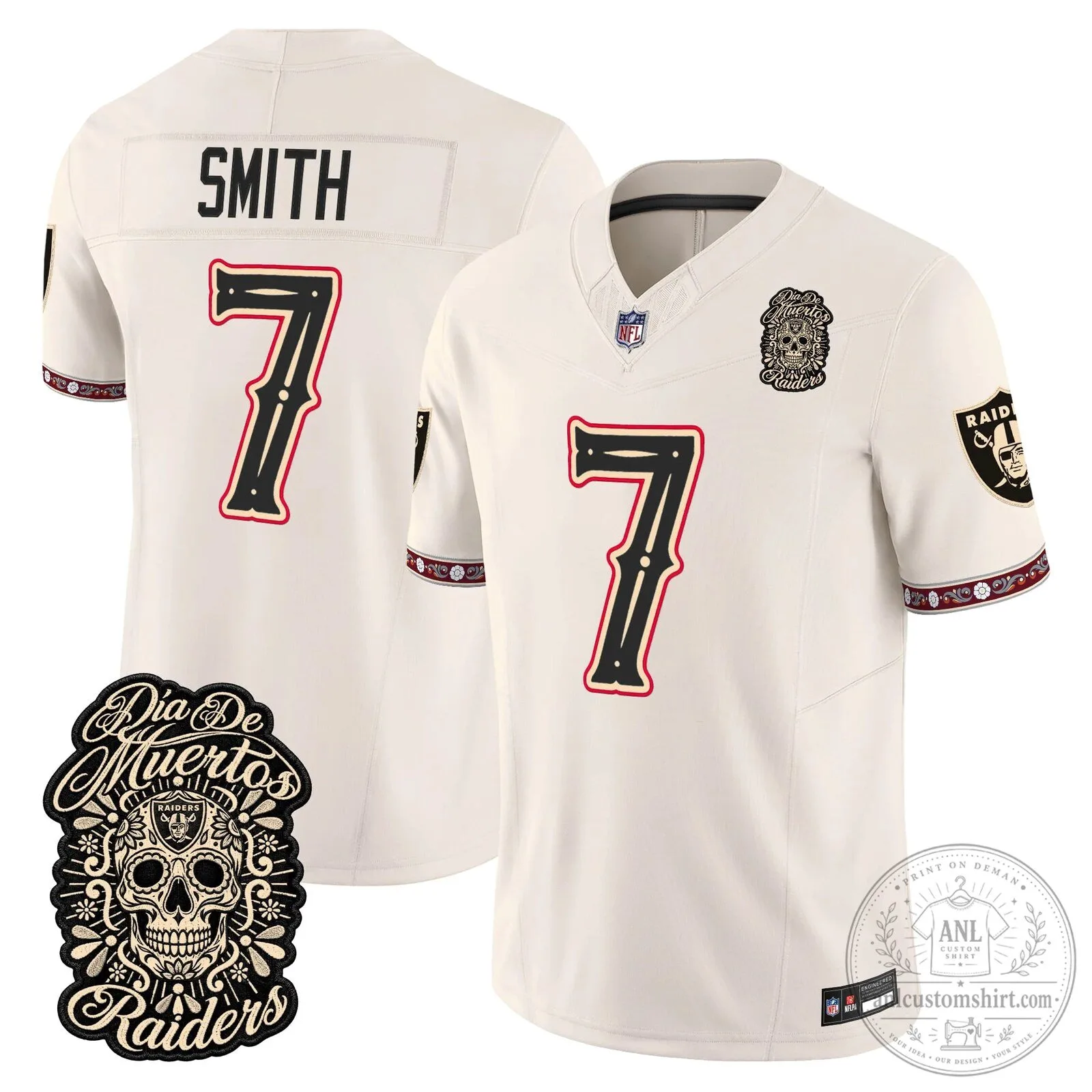 Las Vegas Raiders Dia de los Muertos Mendoza Number 15 Football Jersey 84 Las Vegas Raiders Dia de los Muertos Mendoza Number 15 Football Jersey