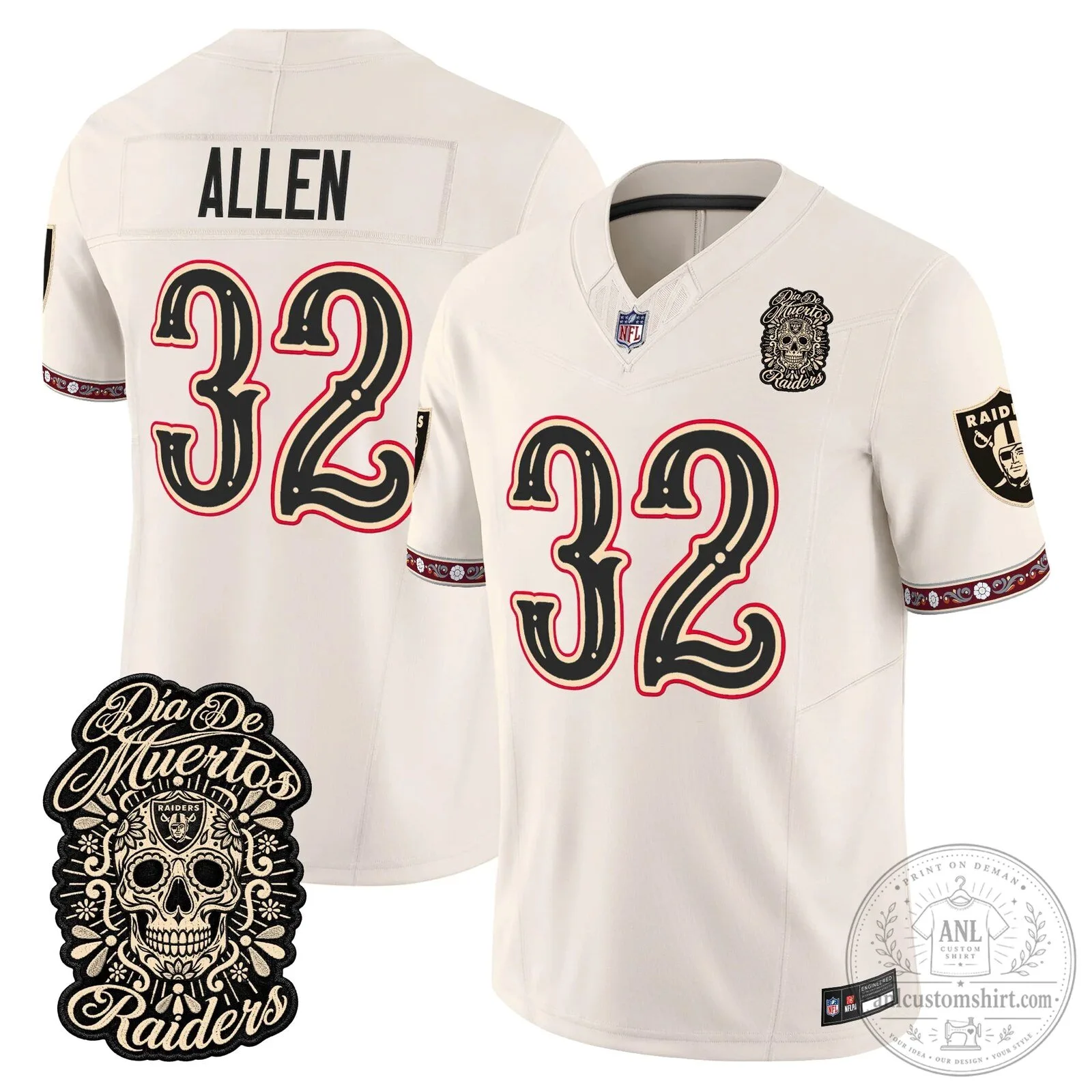 Las Vegas Raiders Dia de los Muertos Mendoza Number 15 Football Jersey 88 Las Vegas Raiders Dia de los Muertos Mendoza Number 15 Football Jersey