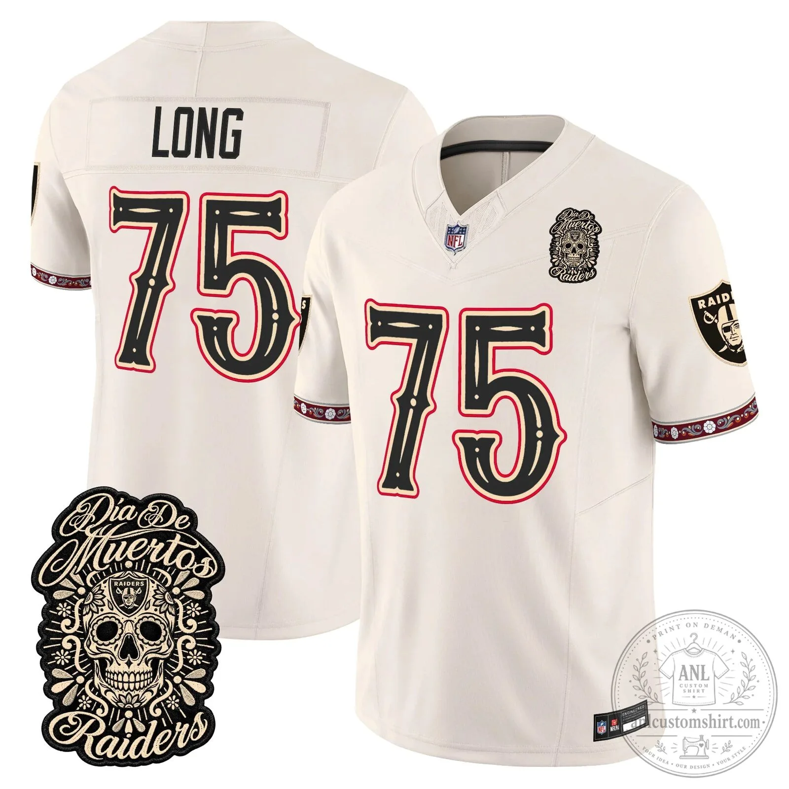 Las Vegas Raiders Dia de los Muertos Mendoza Number 15 Football Jersey 89 Las Vegas Raiders Dia de los Muertos Mendoza Number 15 Football Jersey