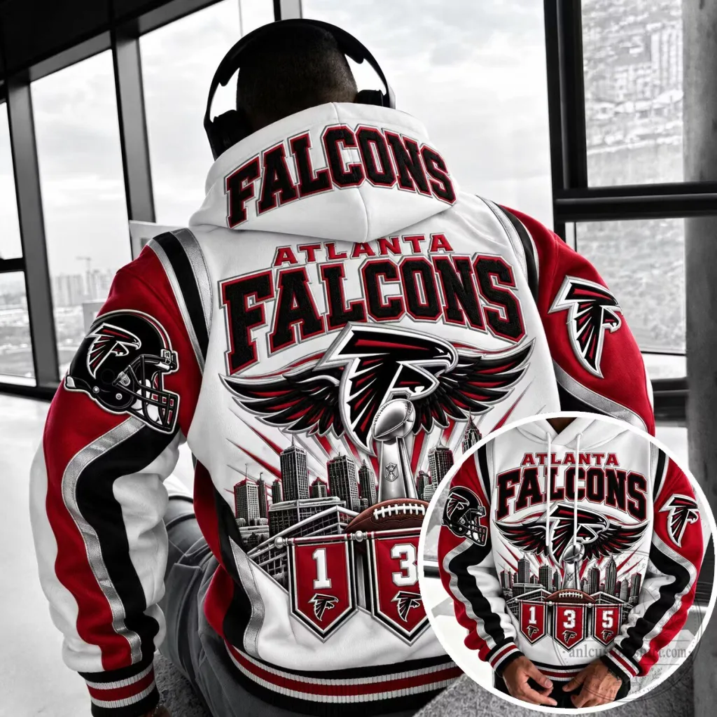 Atlanta Falcons Football Team Cityscape Design Adult Fan Hoodie Atlanta Falcons Football Team Cityscape Design Adult Fan Hoodie