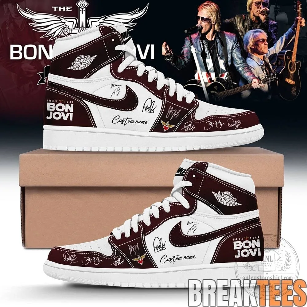 Bon Jovi Forever Tour High Top Sneakers Custom Name Shoes