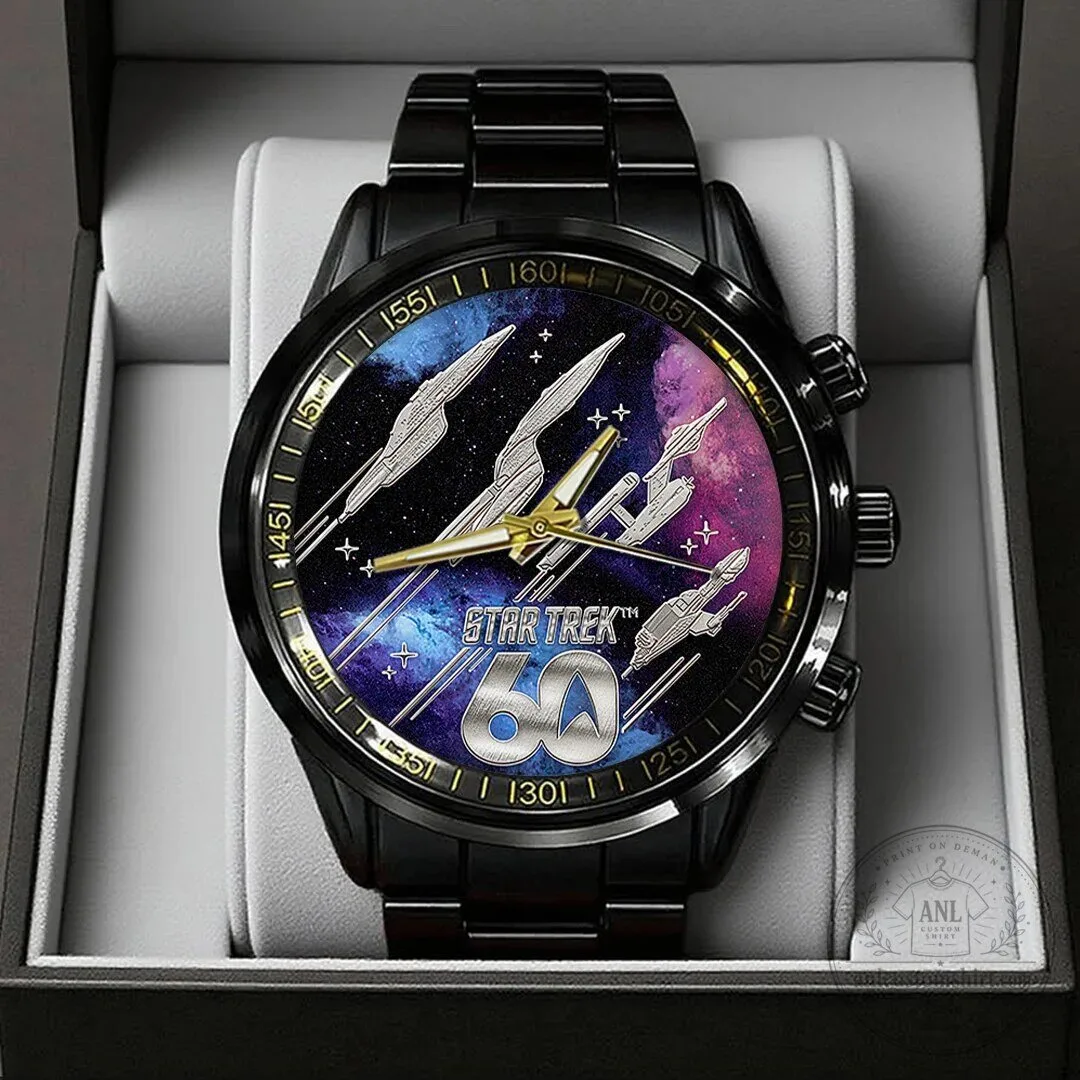 Star Trek 60th Anniversary Black Stainless Steel Wristwatch