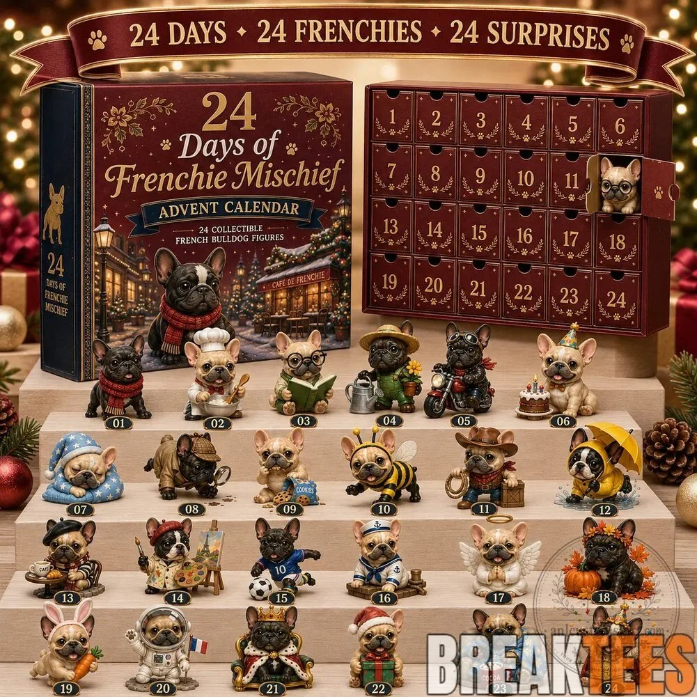 French Bulldog Advent Calendar 24 Days of Frenchie Mischief Figures