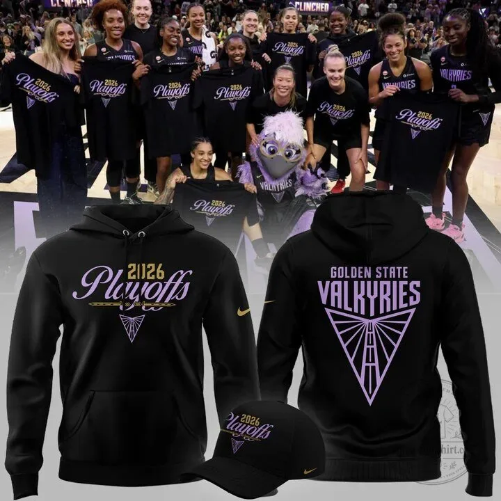 Black Basketball Hoodie for the 2026 Playoffs by Golden State Valkyries
