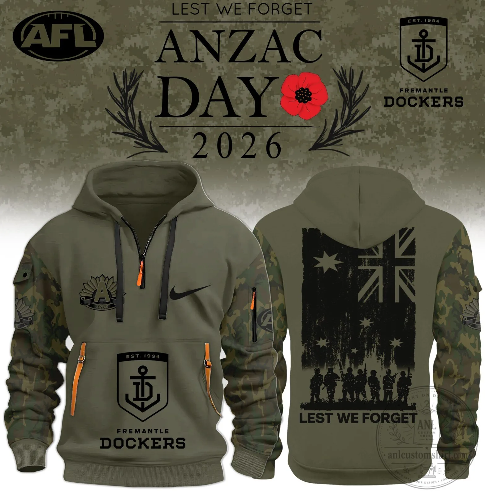 Fremantle Dockers ”ANZAC DAY 2026” Limited Edition – HOODIE JACKET