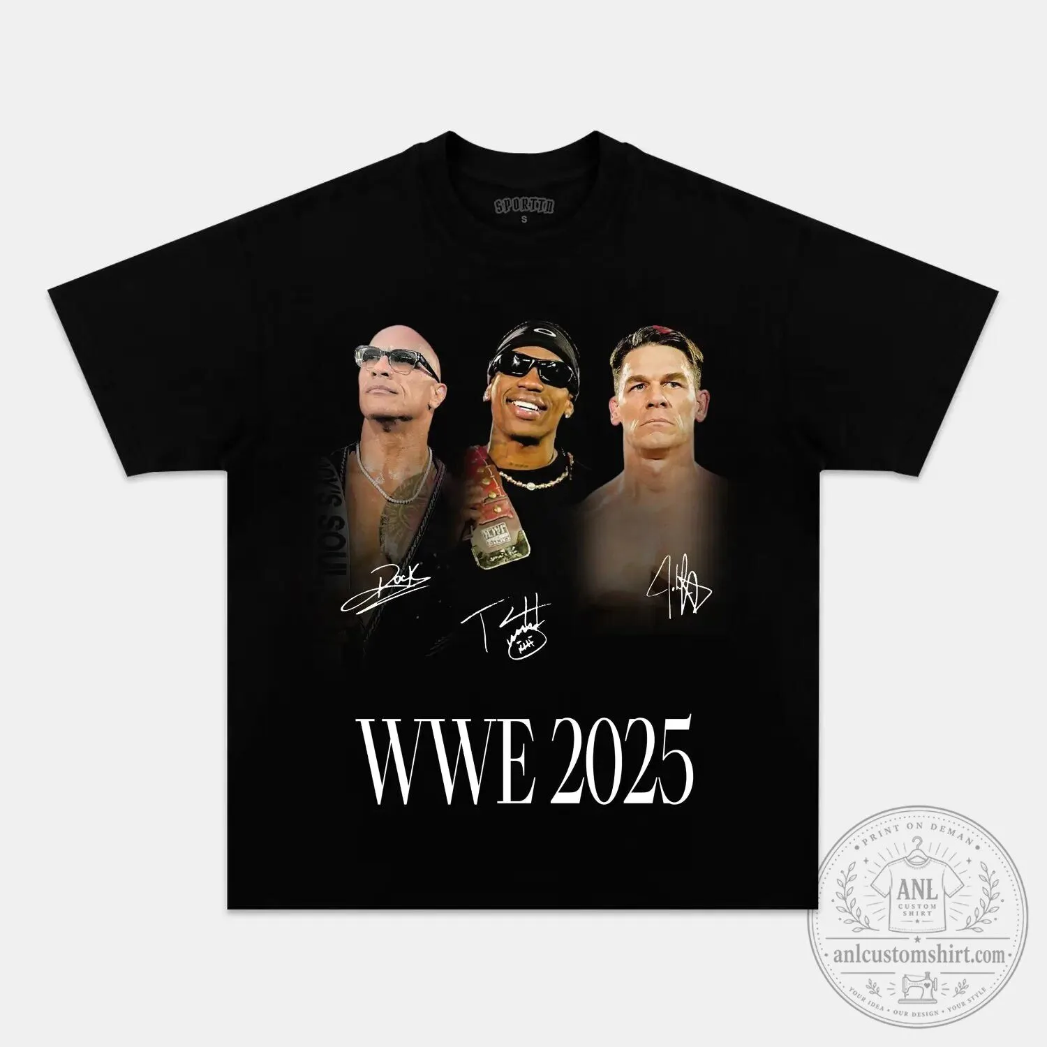 John Cena Dwayne Johnson Travis Scott WWE 2025 Graphic T-Shirt 2 John Cena Dwayne Johnson Travis Scott WWE 2025 Graphic T-Shirt
