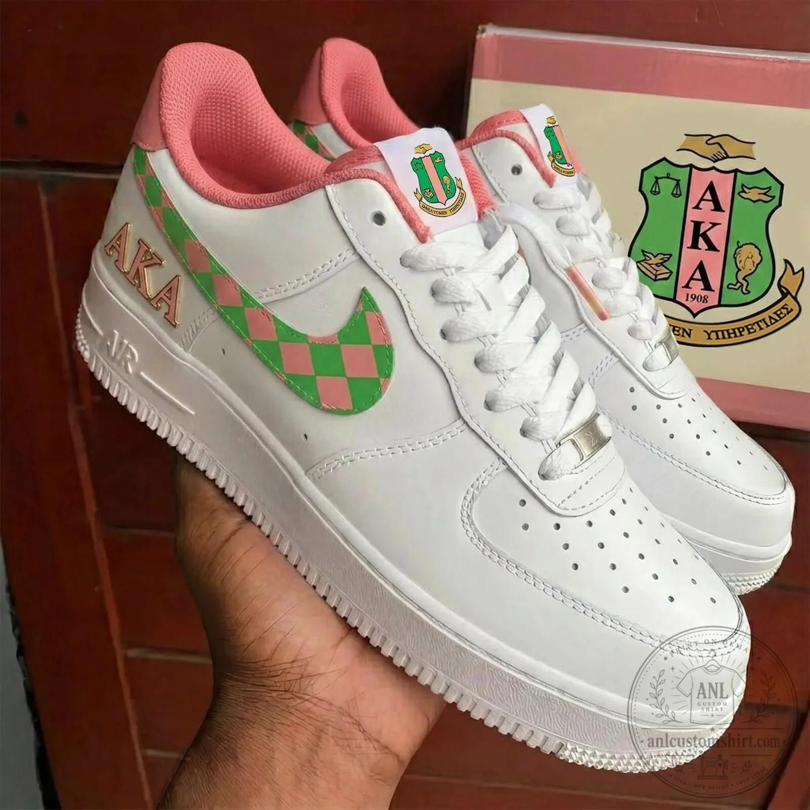 Alpha Kappa Alpha Sorority Nike Air Force 1 Sneakers