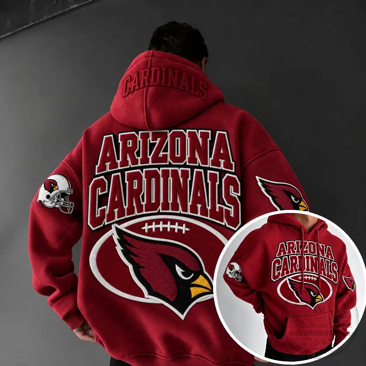 Arizona Cardinals Football Team Logo Red Pullover Hoodie