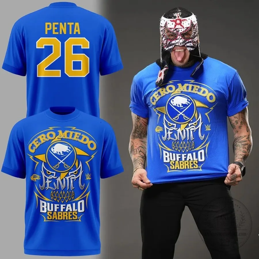 Penta El Zero Miedo Buffalo Sabres Wrestling Fan T-Shirt