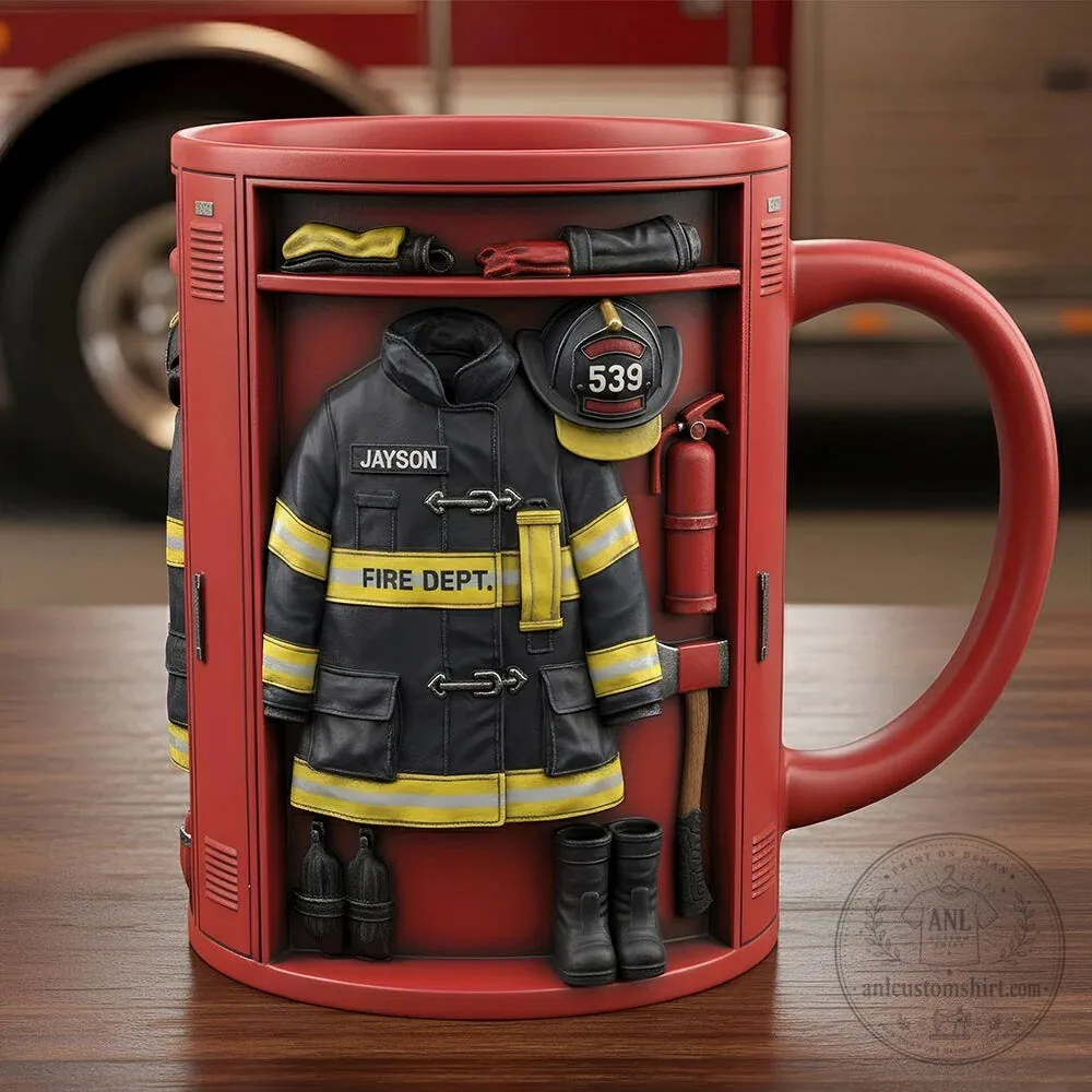 Firefighter Locker Personalized Fire Department Coffee Mug 5 Firefighter Locker Personalized Fire Department Coffee Mug