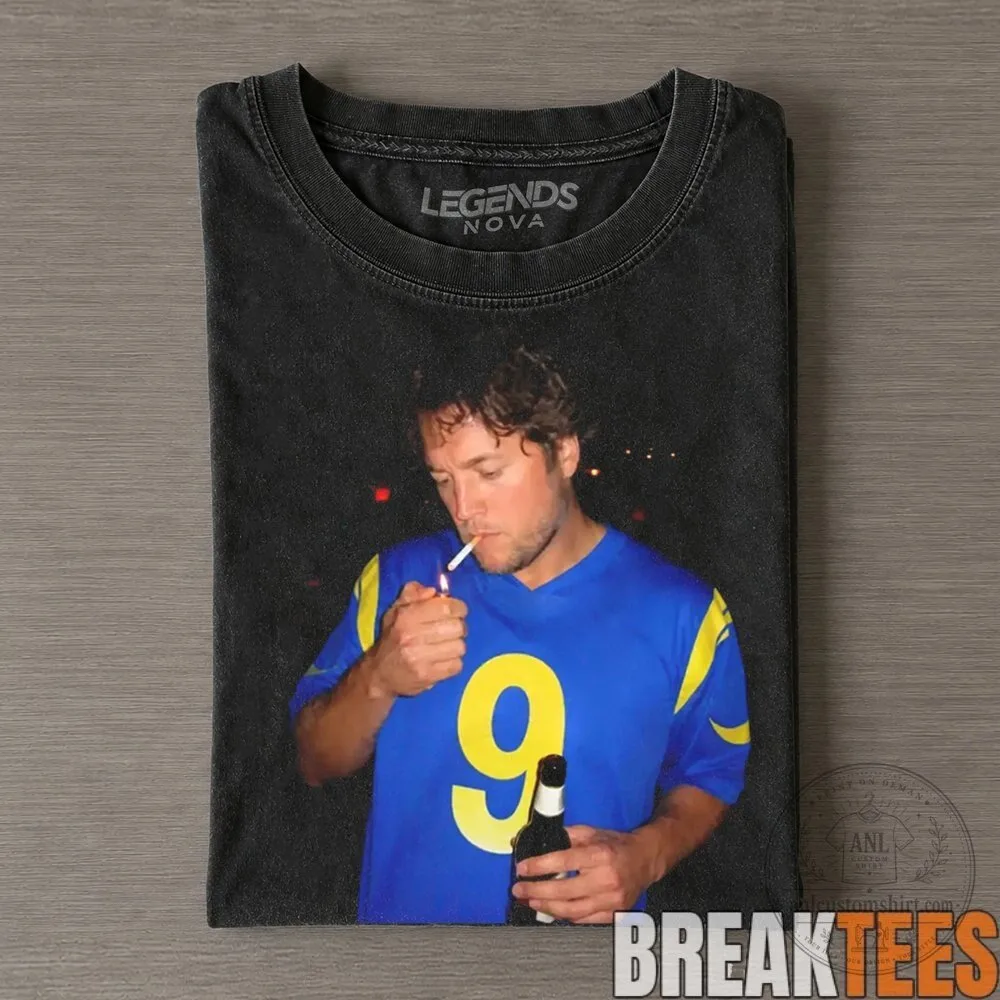 Matthew Stafford Los Angeles Rams Smoking and Drinking Fan T-Shirt