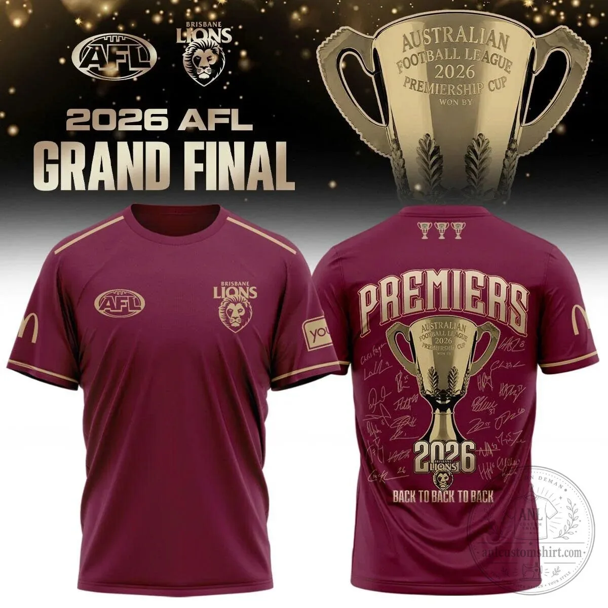 Brisbane Lions 2026 AFL Grand Final Premiers Football Jersey