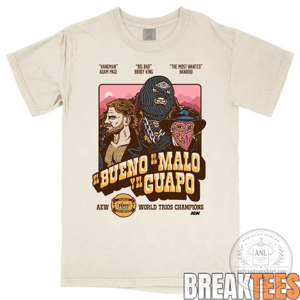 Hangman Adam Page Brody King Bandido El Bueno El Malo y El Guapo AEW T-Shirt 1 Hangman Adam Page Brody King Bandido El Bueno El Malo y El Guapo AEW T-Shirt