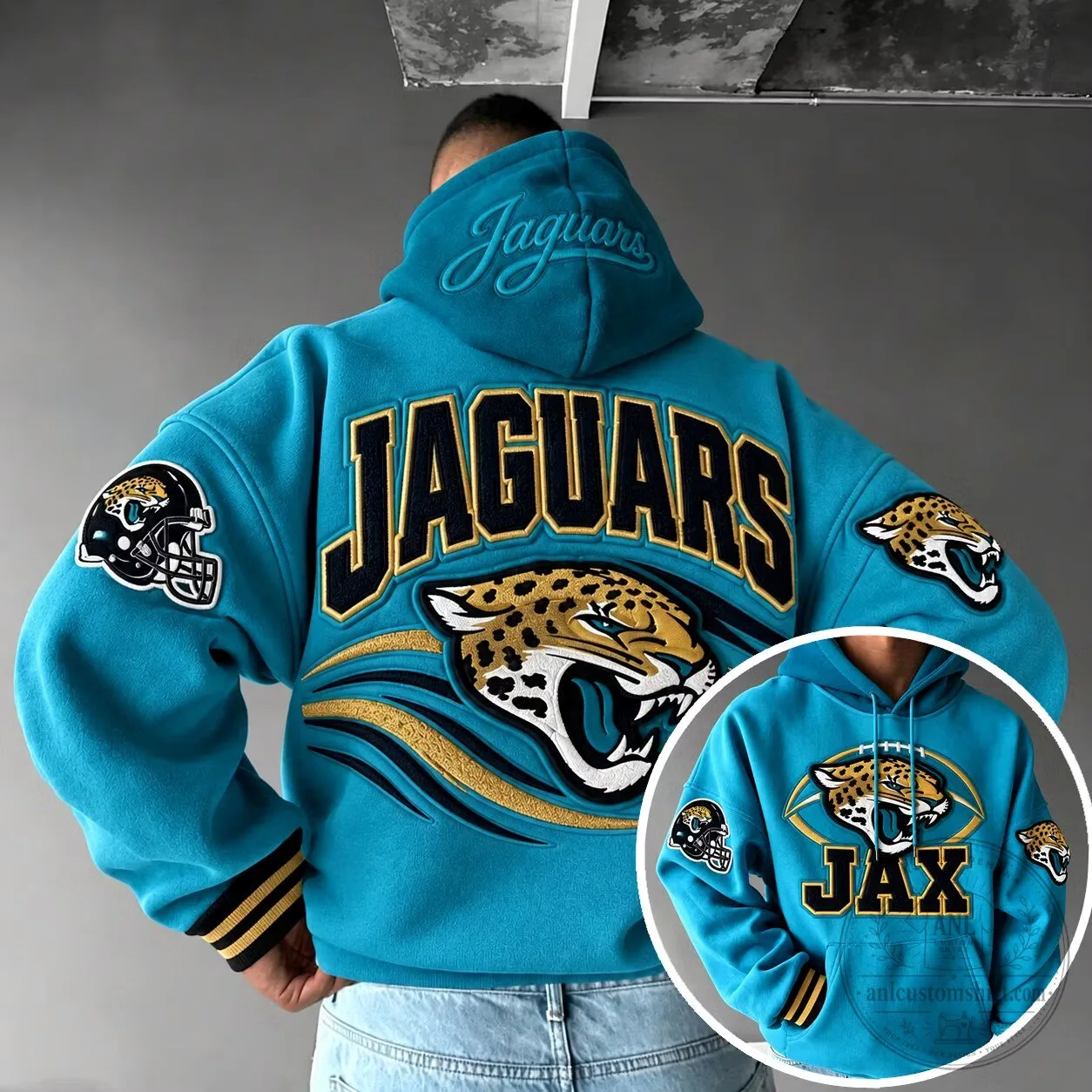 Jacksonville Jaguars American Football Team Logo Blue Hoodie