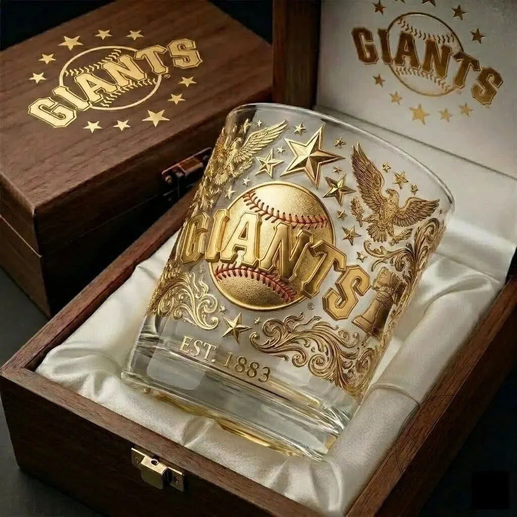 San Francisco Giants Baseball Team Gold Edition Whiskey Drinking Glass