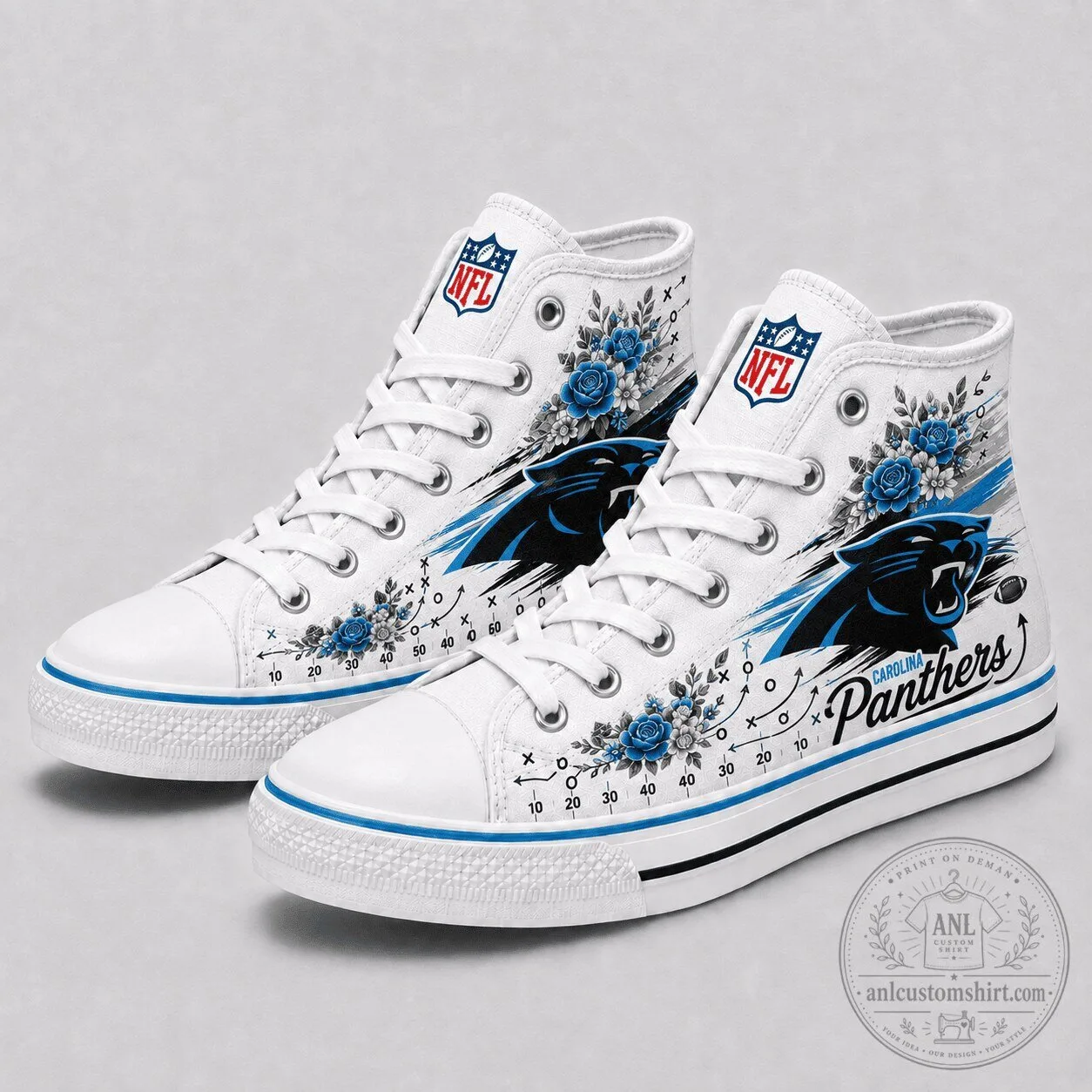 Carolina Panthers NFL Football Team High Top Sneakers