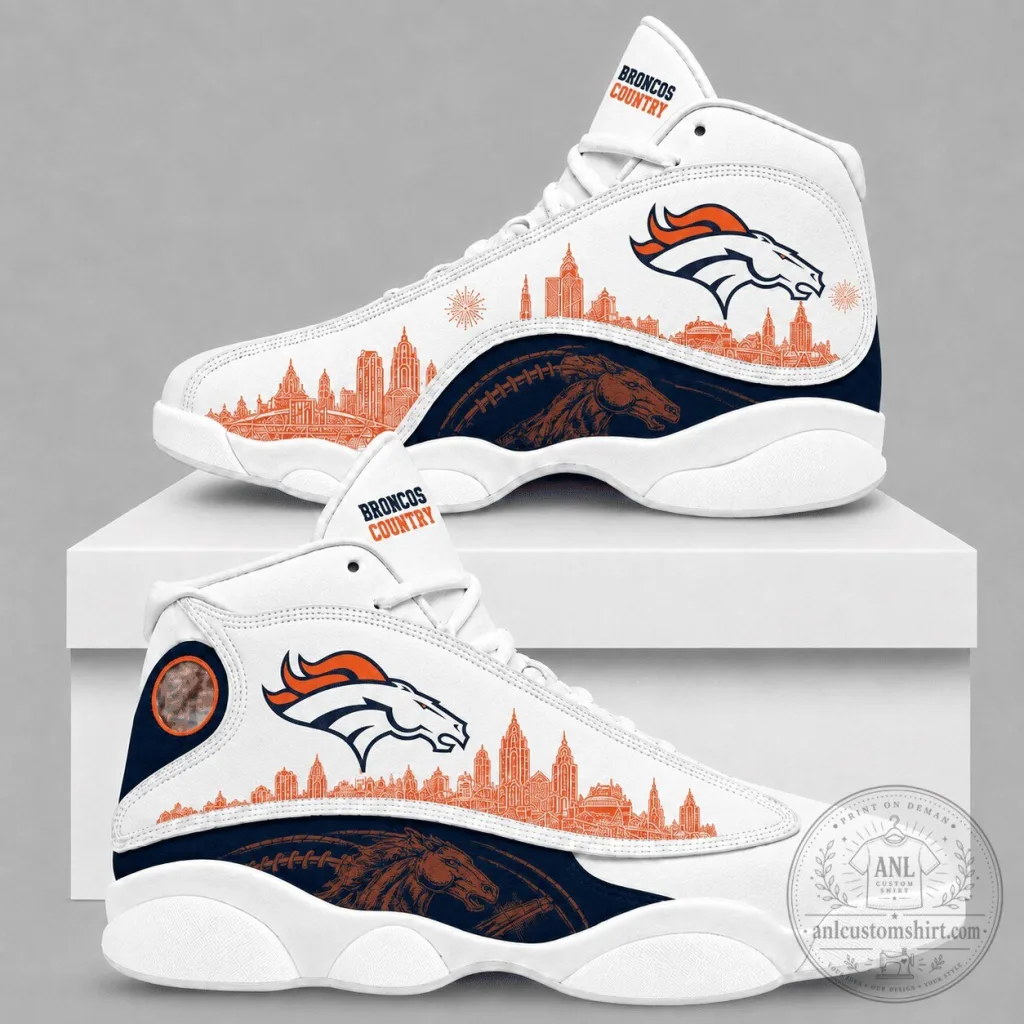 Denver Broncos Country High Top Sneakers Custom Football Team Fan Gift Denver Broncos Country High Top Sneakers Custom Football Team Fan Gift