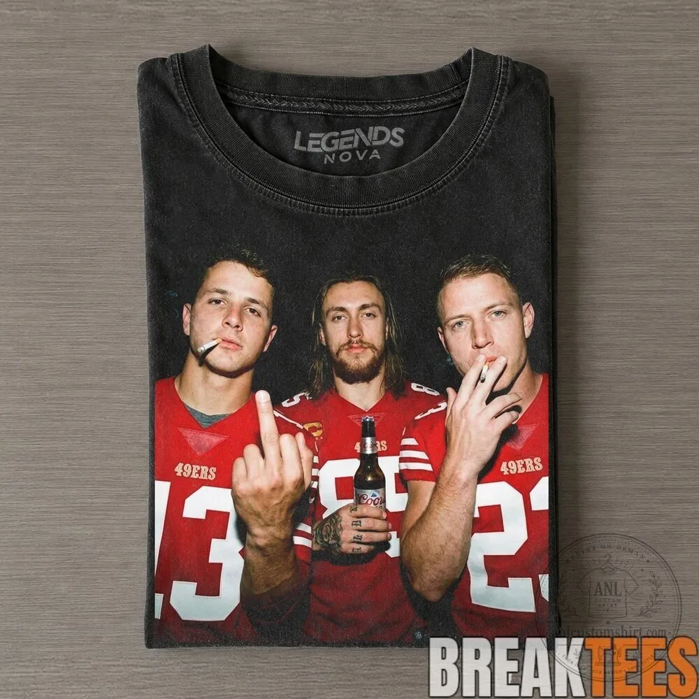 San Francisco 49ers Brock Purdy George Kittle Christian McCaffrey Football T-Shirt 1 San Francisco 49ers Brock Purdy George Kittle Christian McCaffrey Football T-Shirt