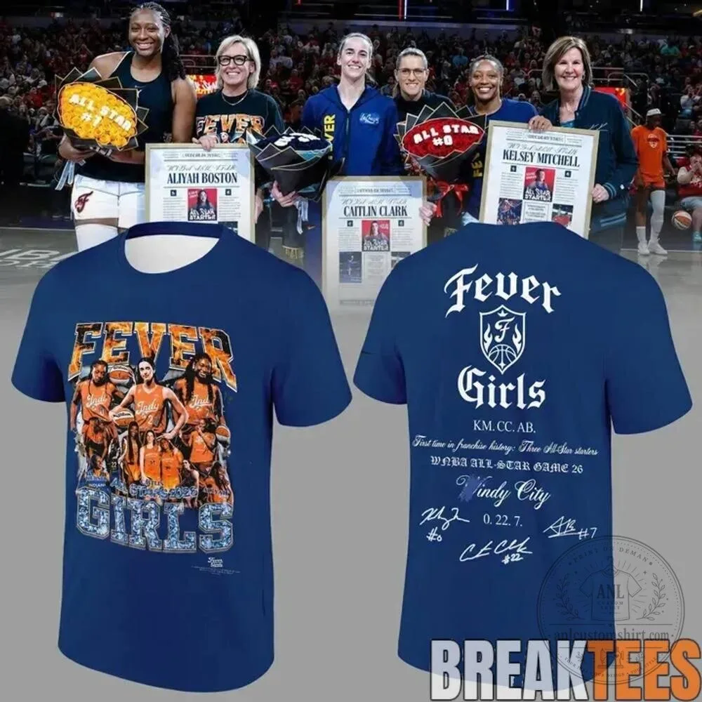 Indiana Fever Girls Basketball Aliyah Boston Caitlin Clark Kelsey Mitchell T-Shirt 8 Indiana Fever Girls Basketball Aliyah Boston Caitlin Clark Kelsey Mitchell T-Shirt