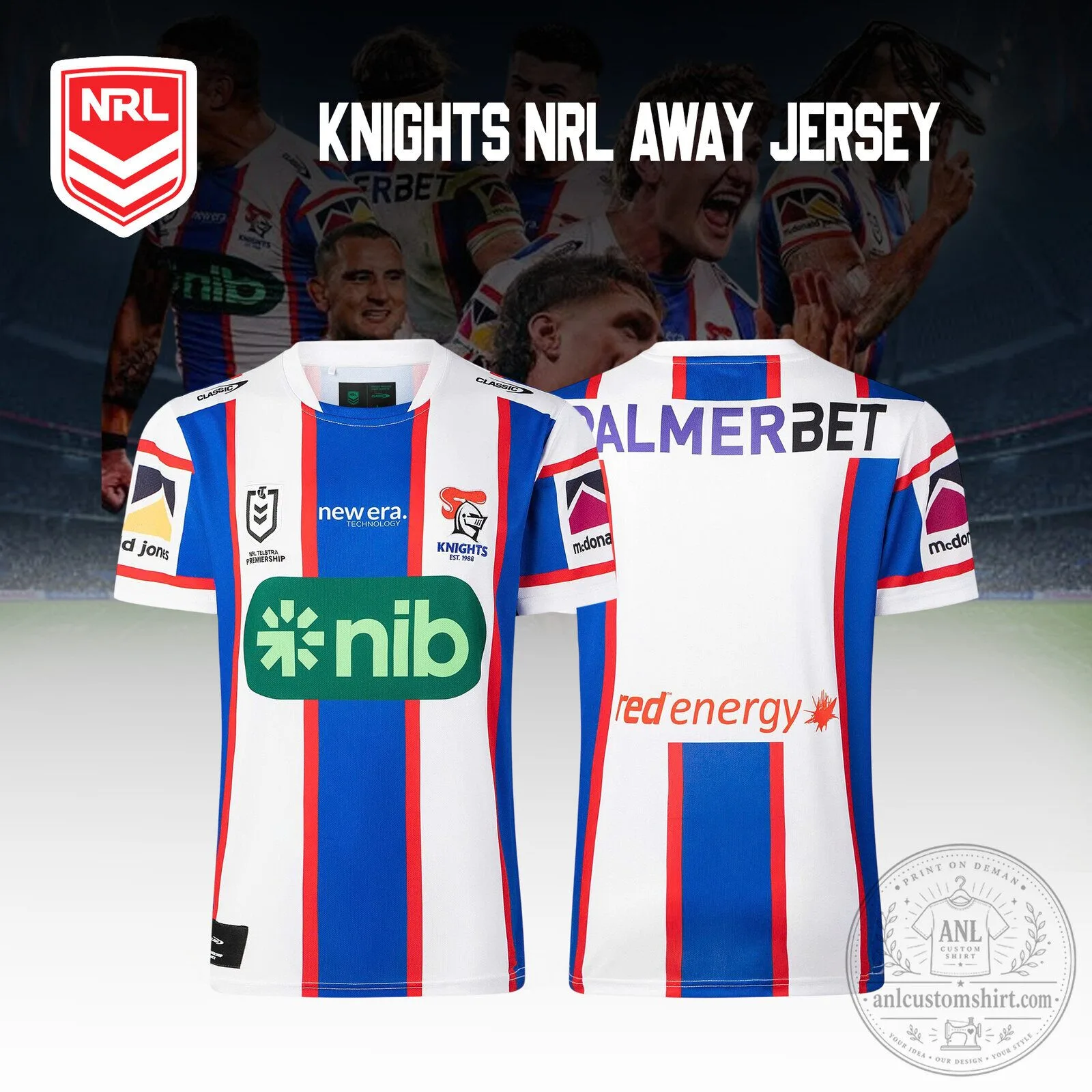 Newcastle Knights National Rugby League 2026 Away Team Rugby Jersey