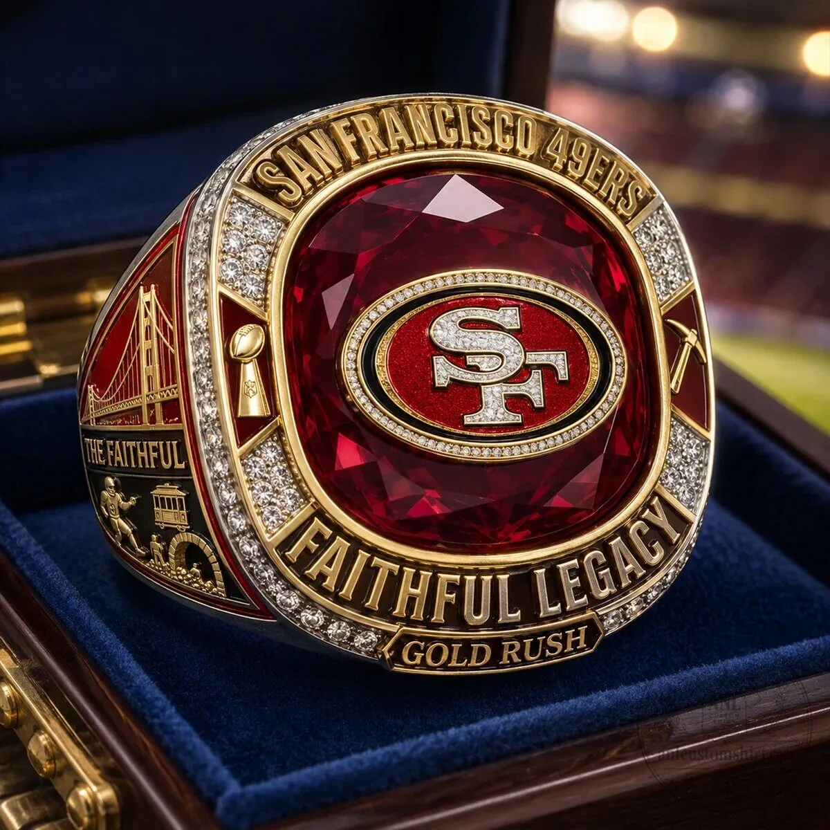 Exclusive San Francisco 49ers Round Engraved Ring - Limited Edition