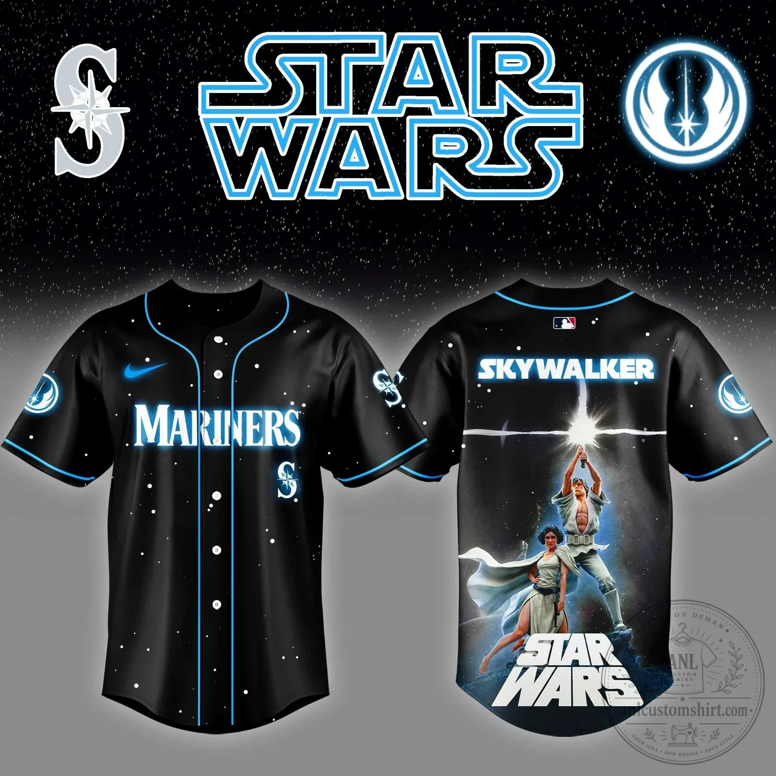 Skywalker Star Wars Seattle Mariners Baseball Jersey