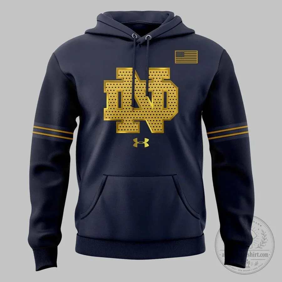 Notre Dame Fighting Irish Football Navy Gold Hoodie 8 Notre Dame Fighting Irish Football Navy Gold Hoodie