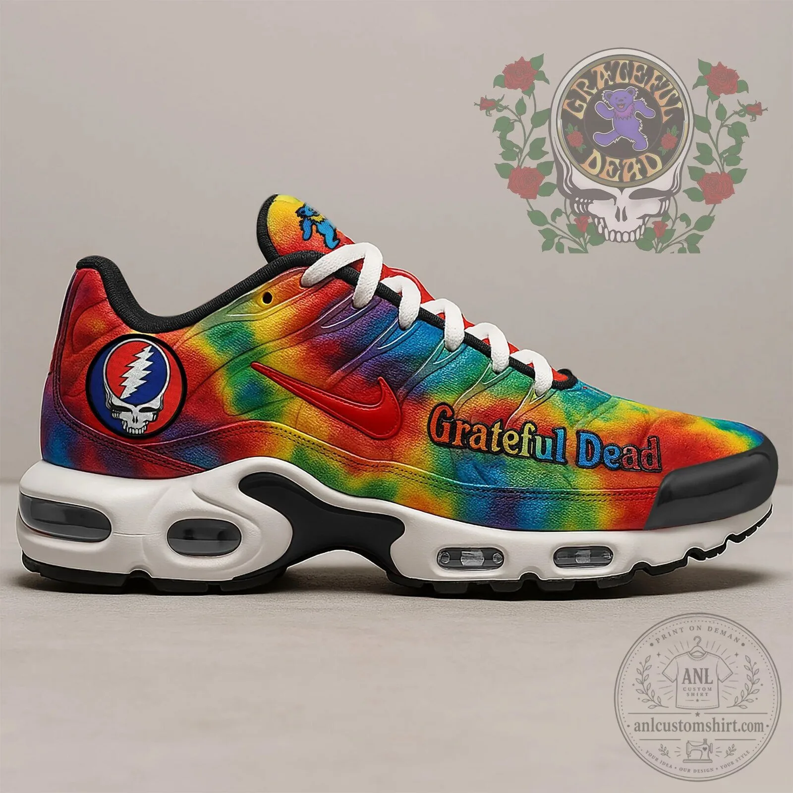 Grateful Dead Tie-Dye Skull Logo Athletic Running Shoes