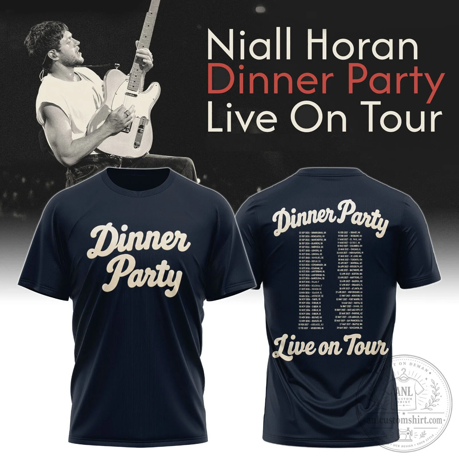 Niall Horan The Show Live On Tour Dinner Party Concert T-Shirt