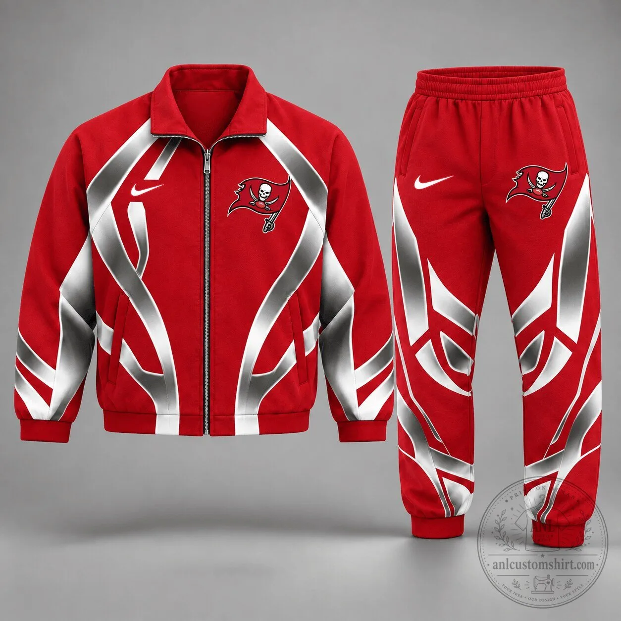 Tampa Bay Buccaneers NFL Football Team Graphic Full Zip Tracksuit Jacket and Pants