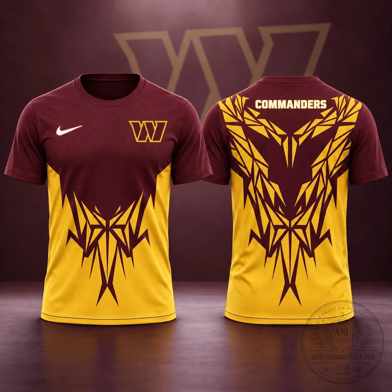Washington Commanders NFL Football Tribal Graphic Short Sleeve T-Shirt 3 Washington Commanders NFL Football Tribal Graphic Short Sleeve T-Shirt