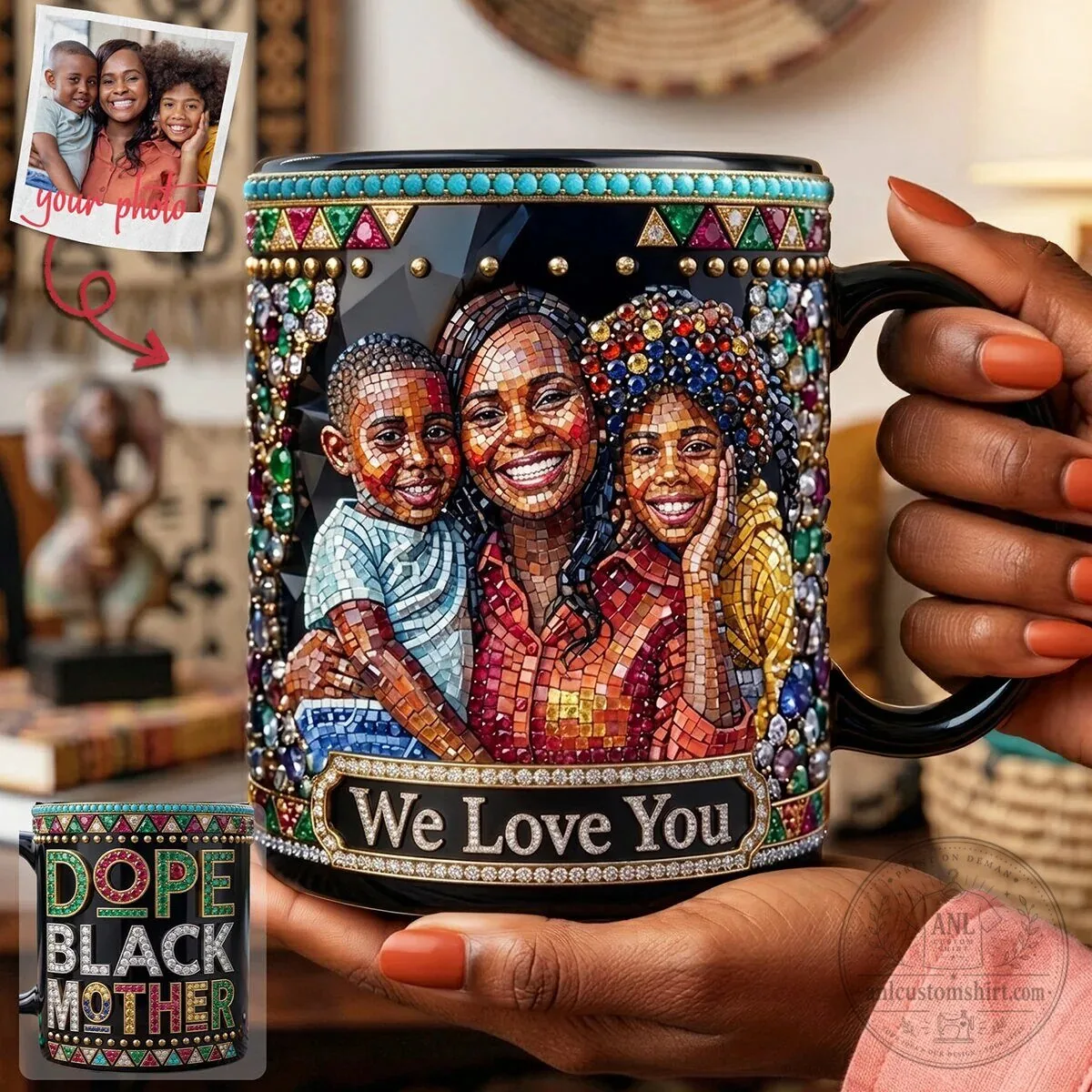 Dope Black Mother We Love You Custom Photo Coffee Mug 8 Dope Black Mother We Love You Custom Photo Coffee Mug