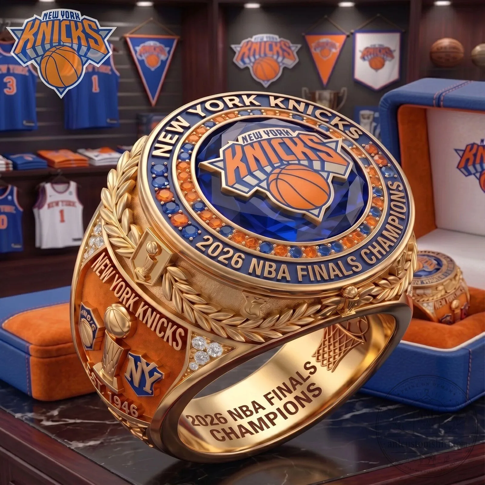 2026 NBA Finals Champions Gold Commemorative Ring for New York Knicks