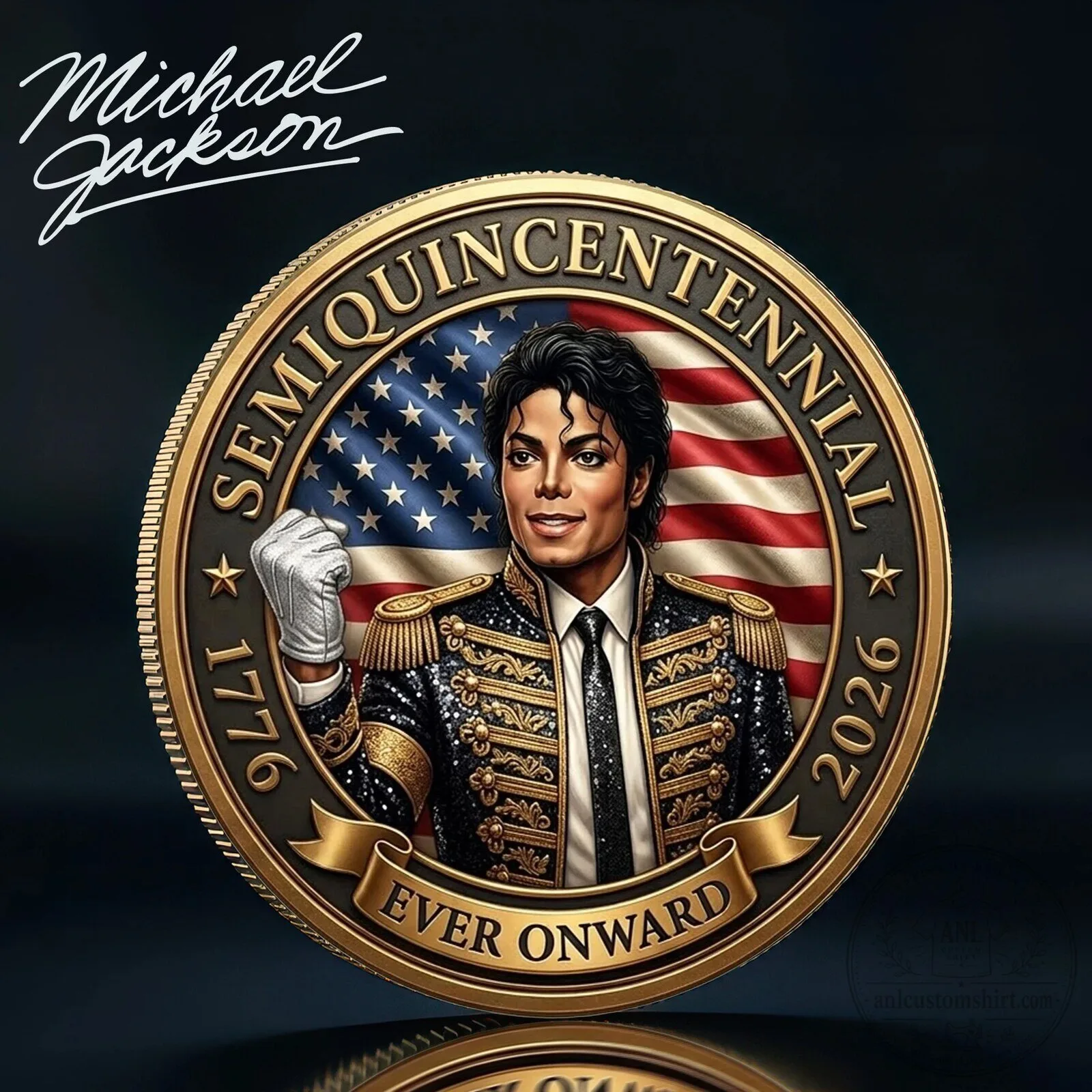 Michael Jackson American Flag Semiquincentennial Commemorative Coin
