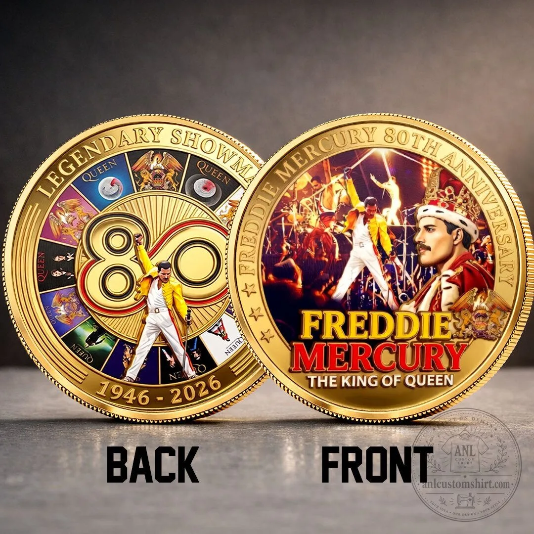 Freddie Mercury 80th Anniversary Queen Band Commemorative Collectible Coin