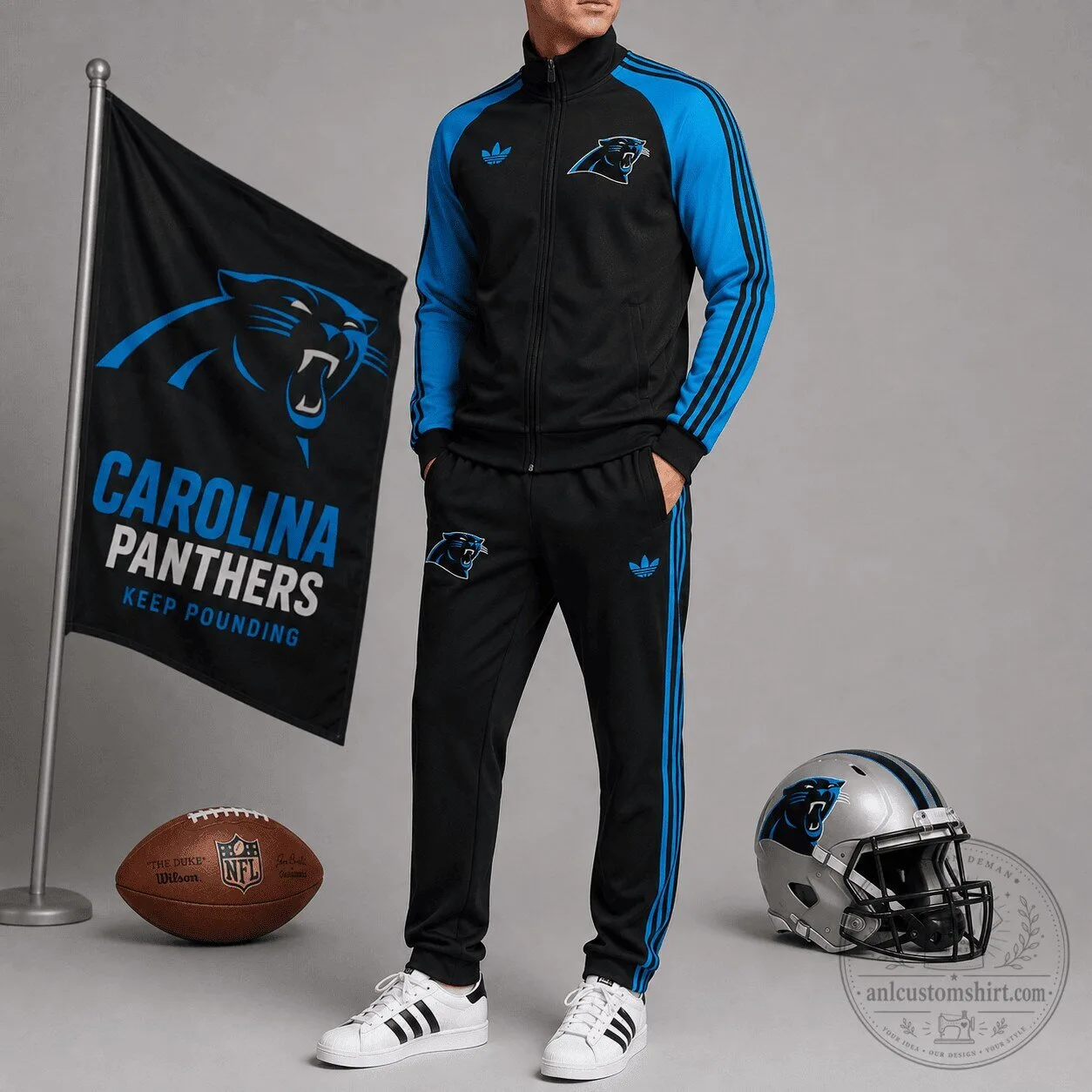 Carolina Panthers Football Team Adidas Track Jacket