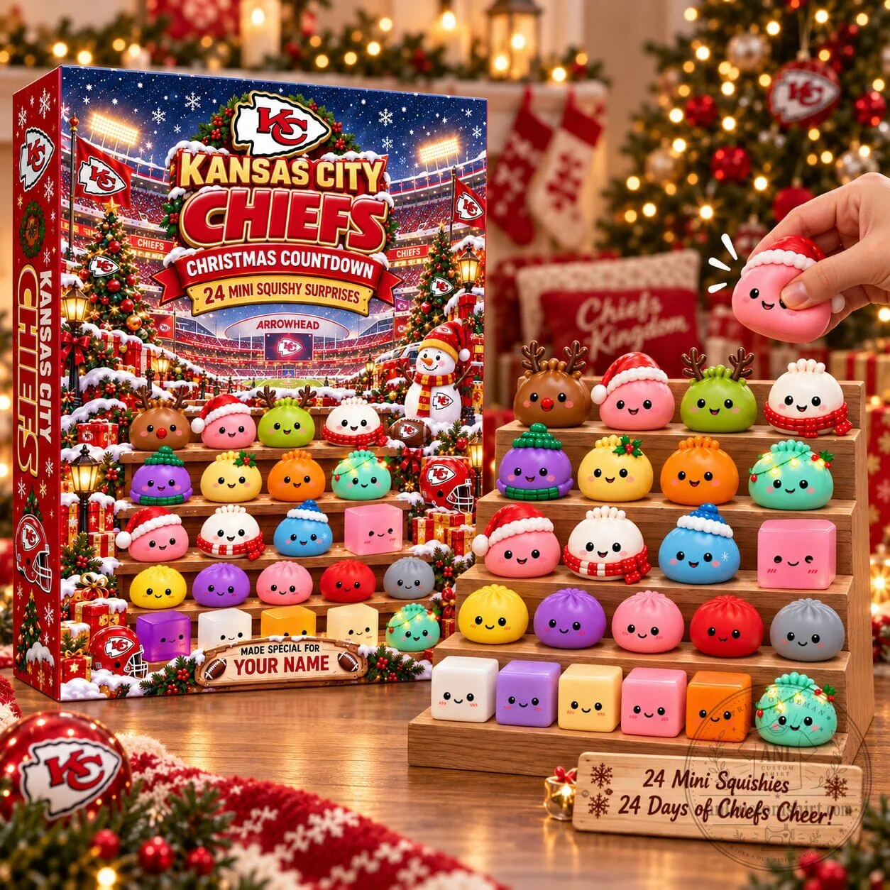 Kansas City Chiefs Christmas Countdown 24 Mini Squishy Surprises Advent Calendar
