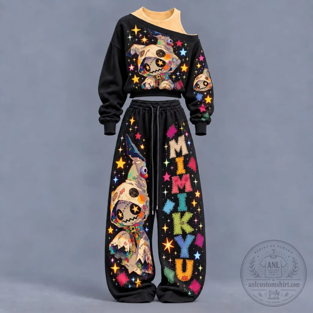 Pokemon Mimikyu Womens Cropped Sweatshirt and Pants Set Pokemon Mimikyu Womens Cropped Sweatshirt and Pants Set