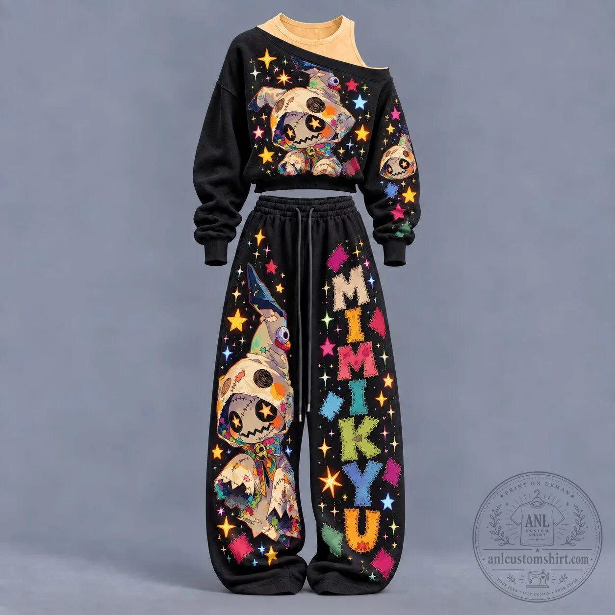 Pokemon Mimikyu Womens Cropped Sweatshirt and Pants Set 5 Pokemon Mimikyu Womens Cropped Sweatshirt and Pants Set