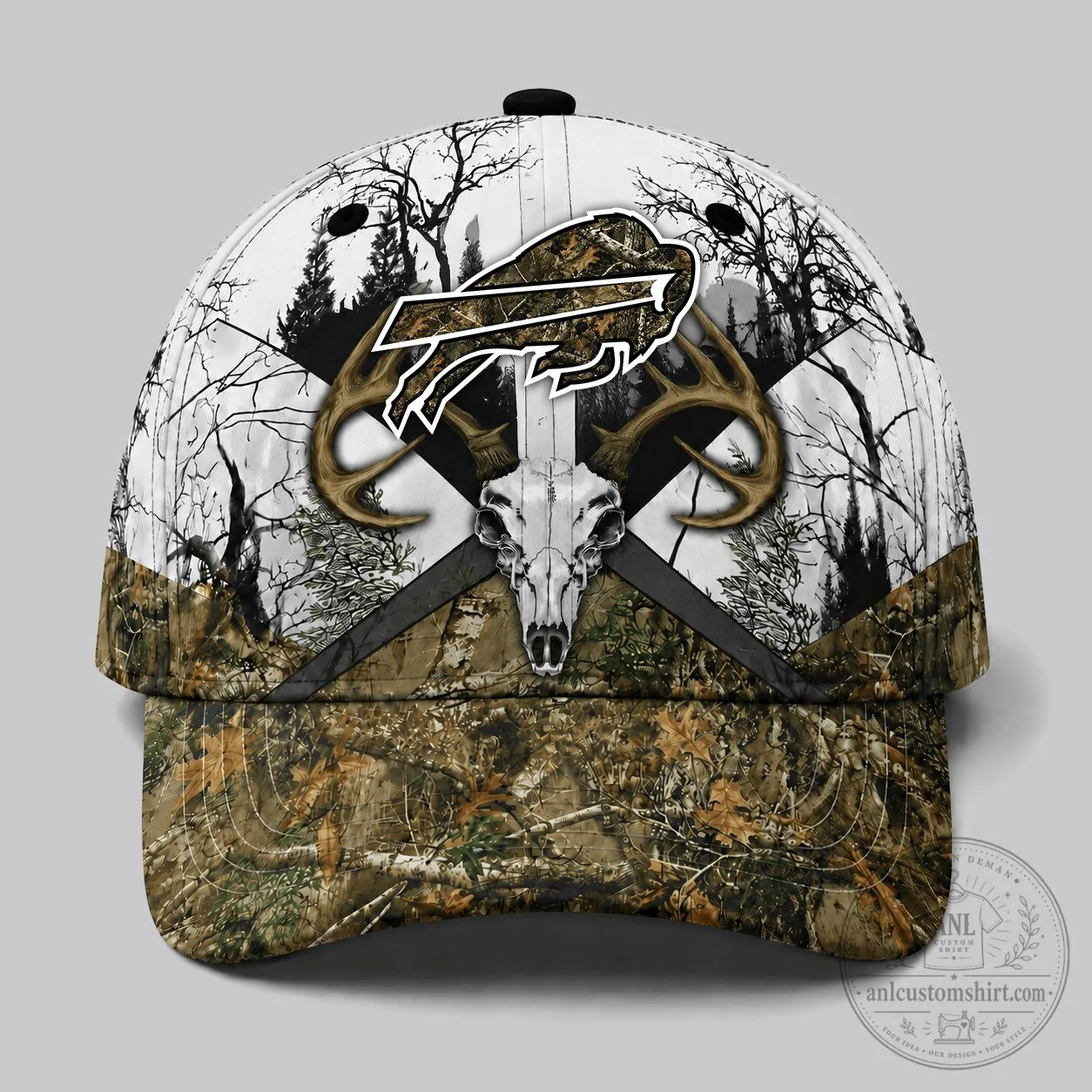 Buffalo Bills NFL Hunting Camouflage Deer Skull Baseball Cap