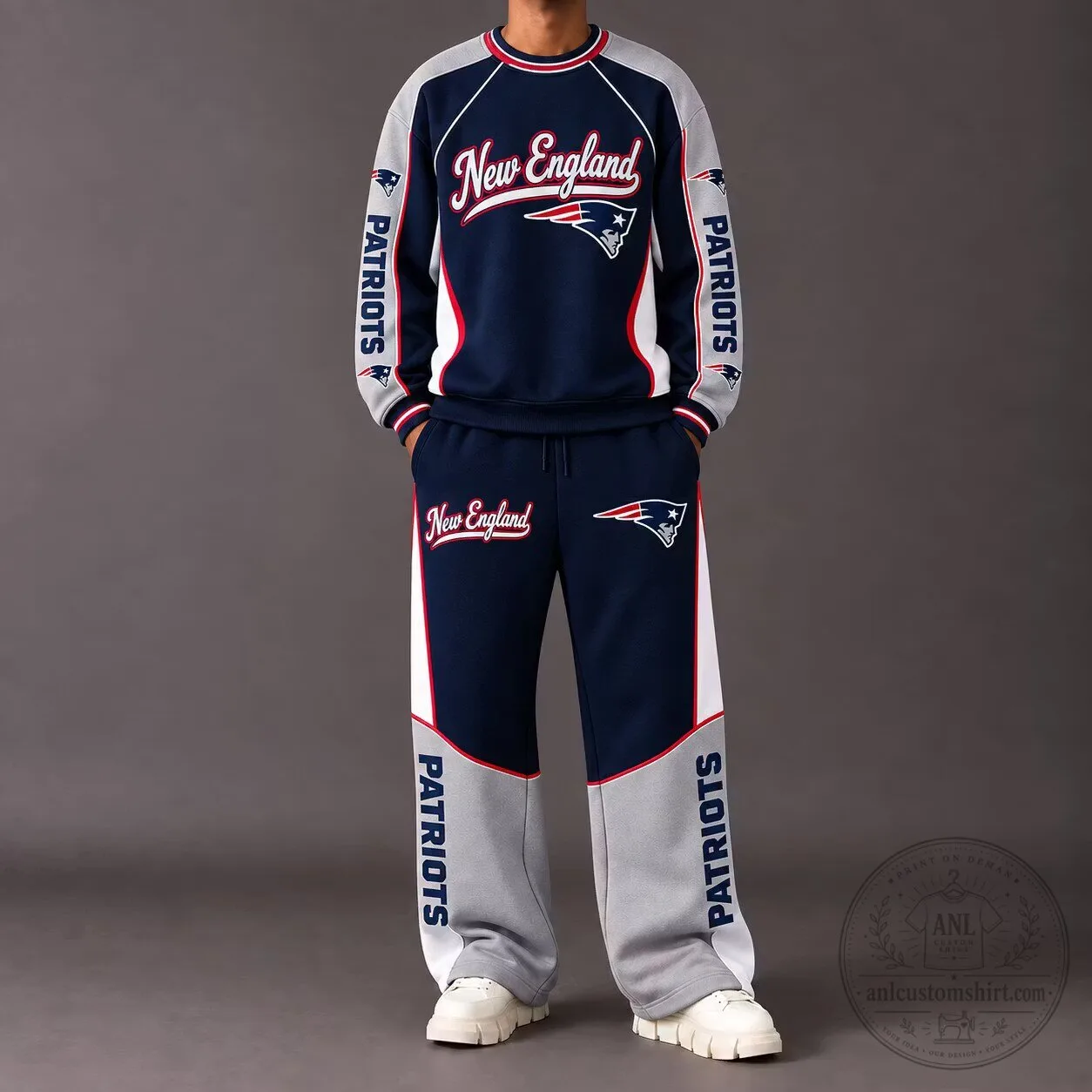 New England Patriots Football Team Unisex Sweatshirt and Sweatpants Set