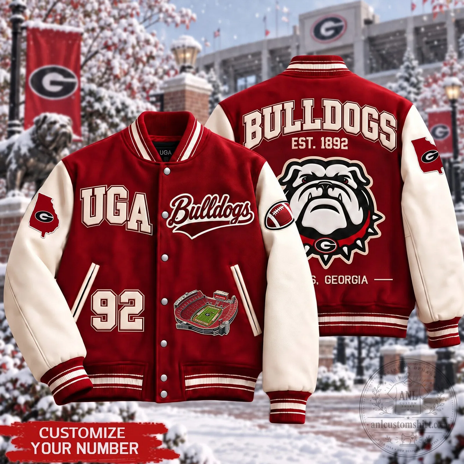 Georgia Bulldogs University of Georgia Football Team Varsity Jacket