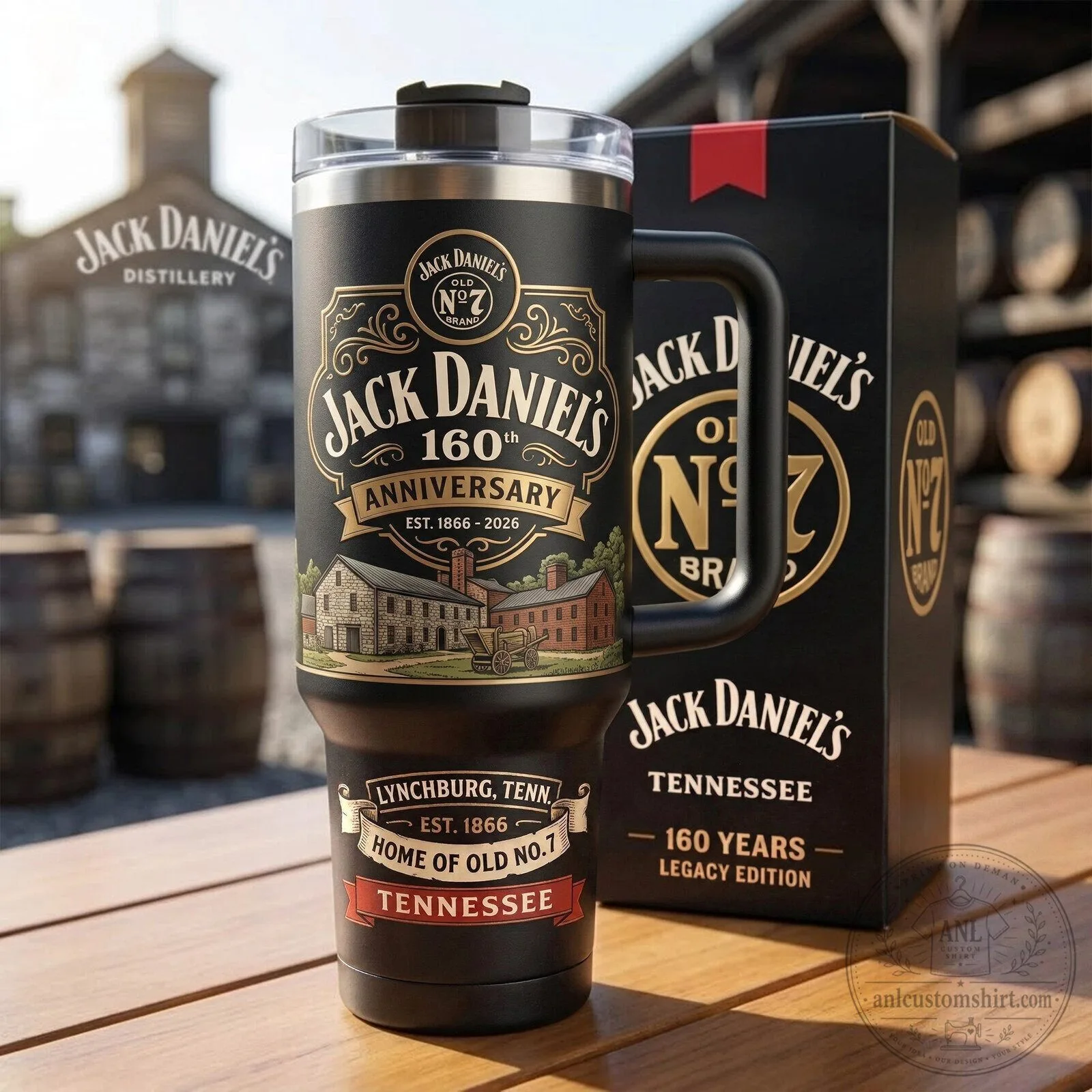 Jack Daniel's 160th Anniversary Legacy Edition Black Insulated Tumbler with Handle