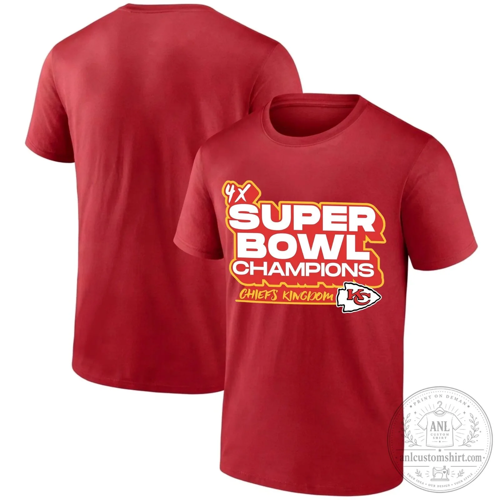 Kansas City Chiefs 4X Super Bowl Champions Football Team Black T-Shirt 10 Kansas City Chiefs 4X Super Bowl Champions Football Team Black T-Shirt