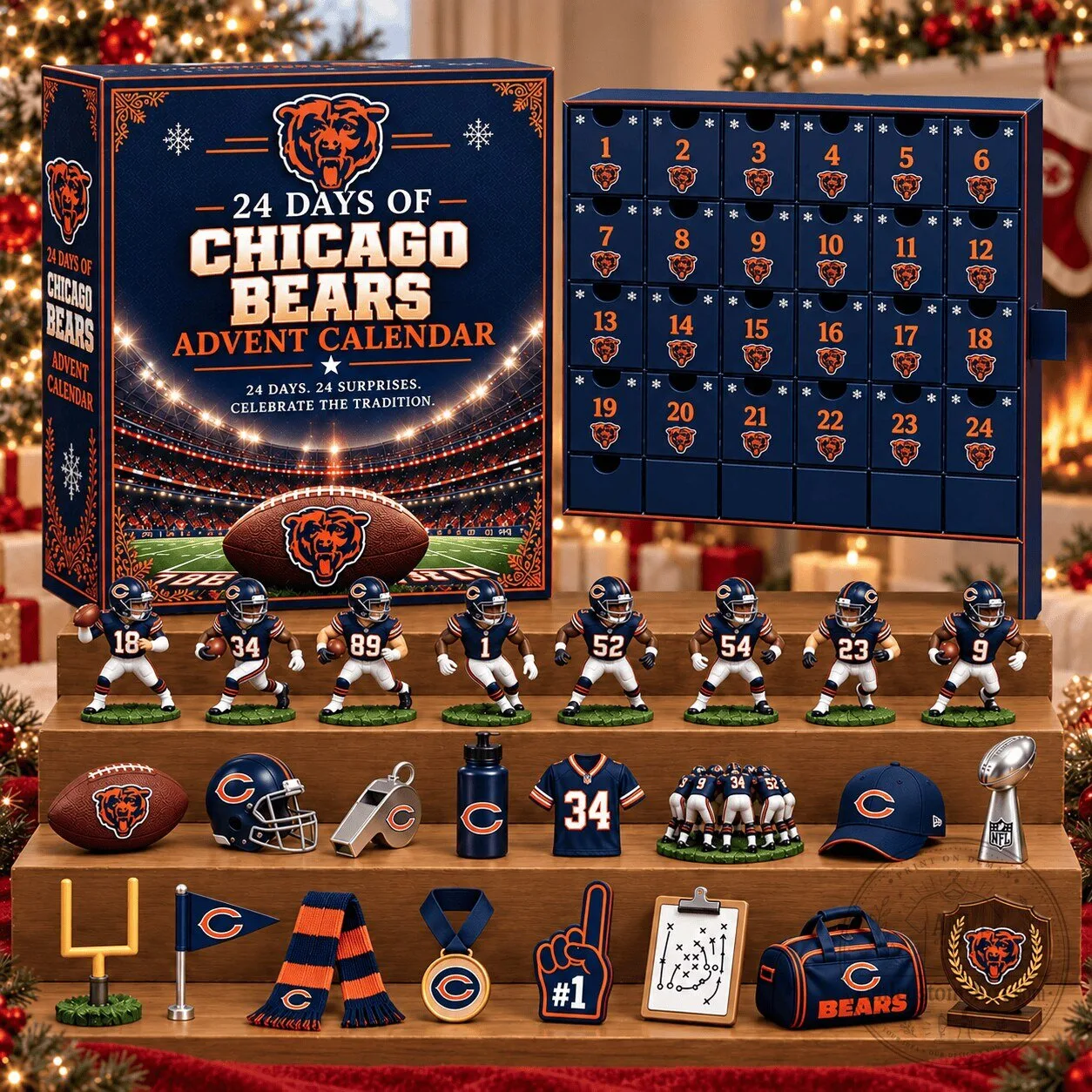 Chicago Bears NFL Football Team 24 Day Advent Calendar Blind Box Gift