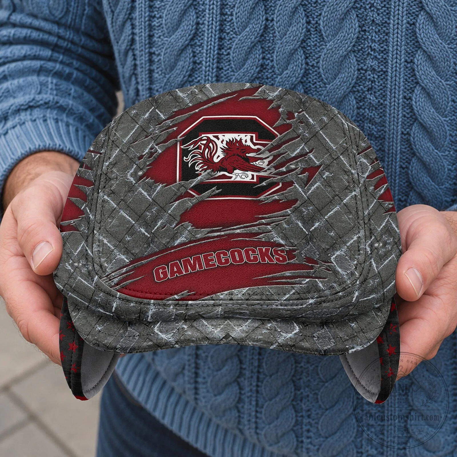 South Carolina Gamecocks Flat Cap with Foldable Ear Flaps 11 South Carolina Gamecocks Flat Cap with Foldable Ear Flaps